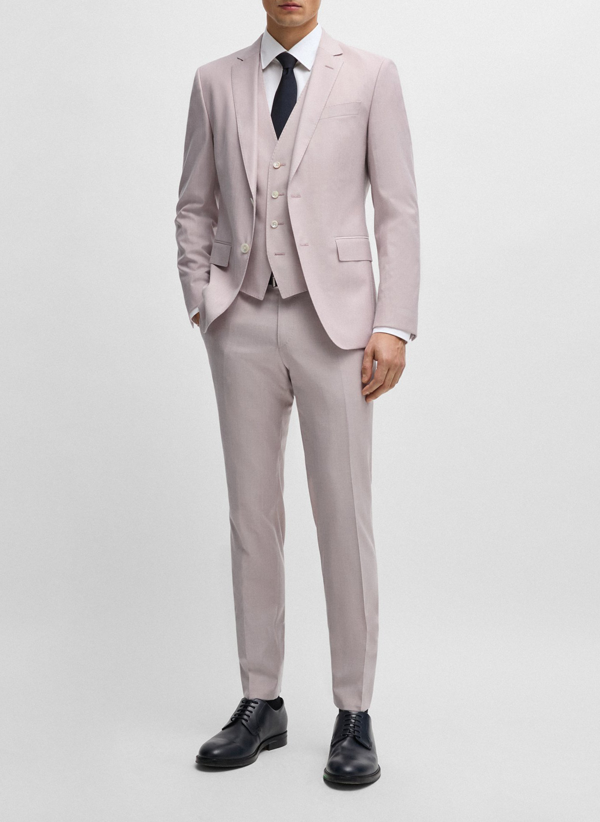 Chemise slim fit en coton mélangé BOSS Blanc