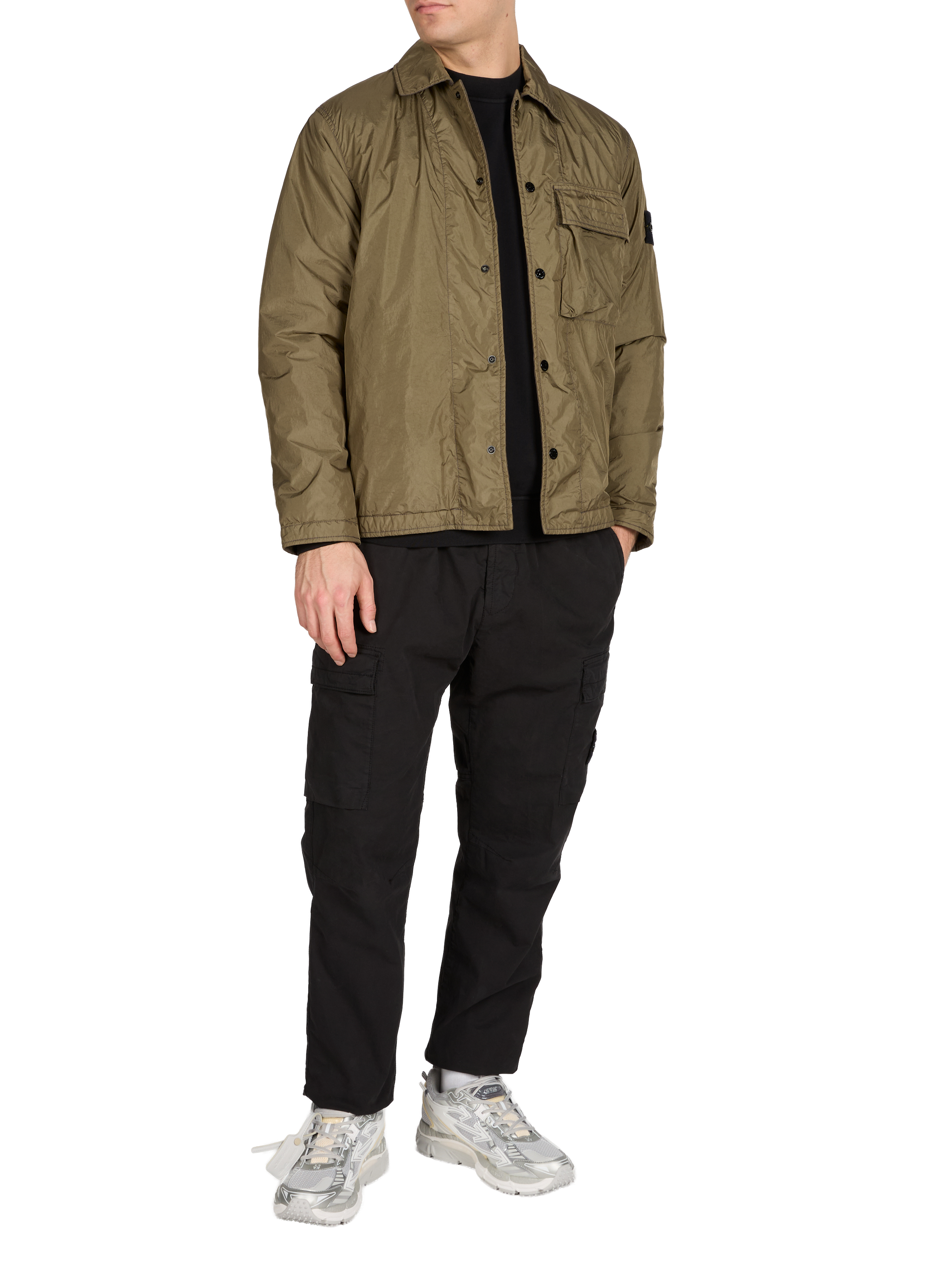 Surchemise à col classique STONE ISLAND Kaki