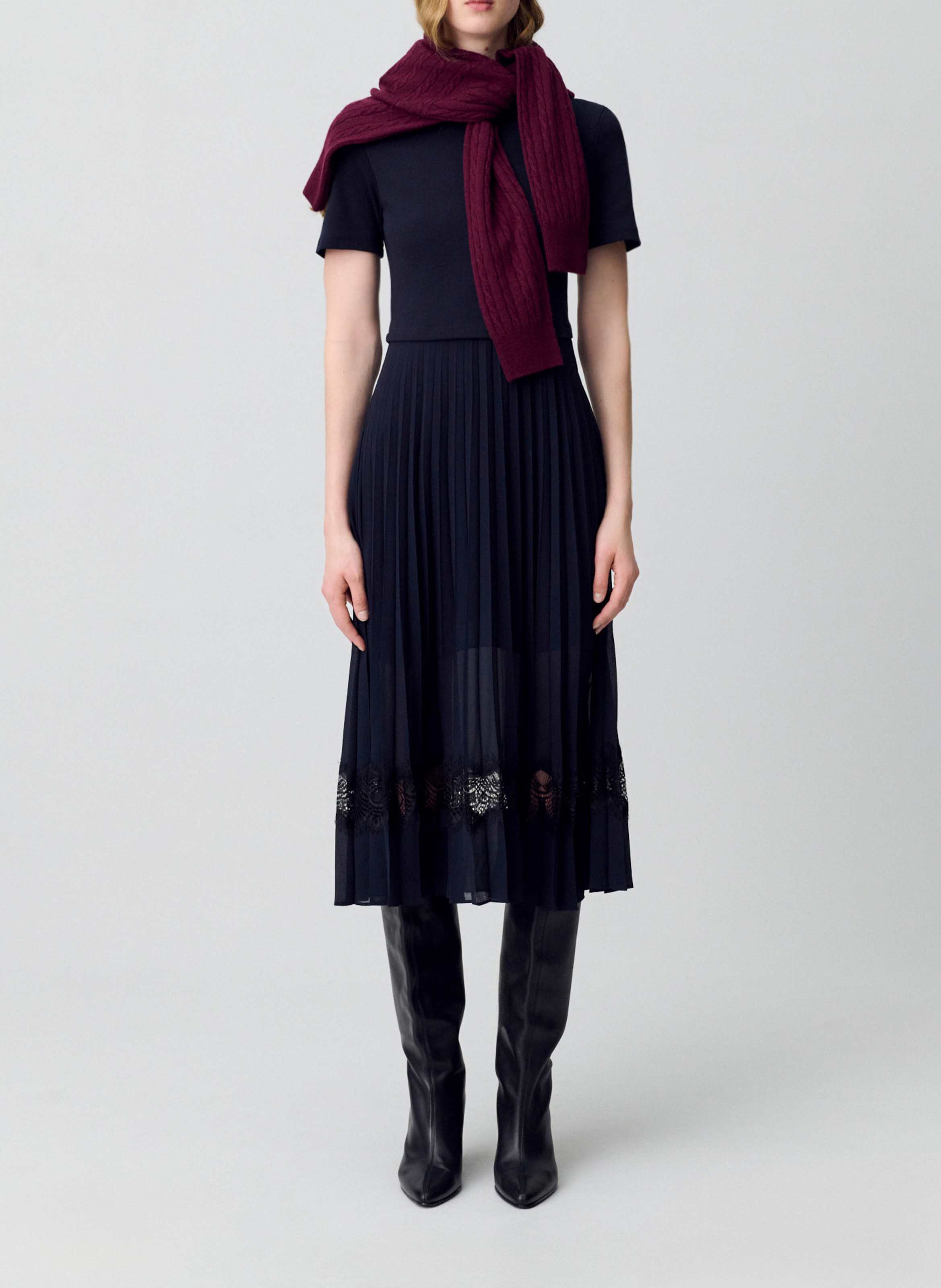 Robe longue à jupe plissée CLAUDIE PIERLOT Multicolore