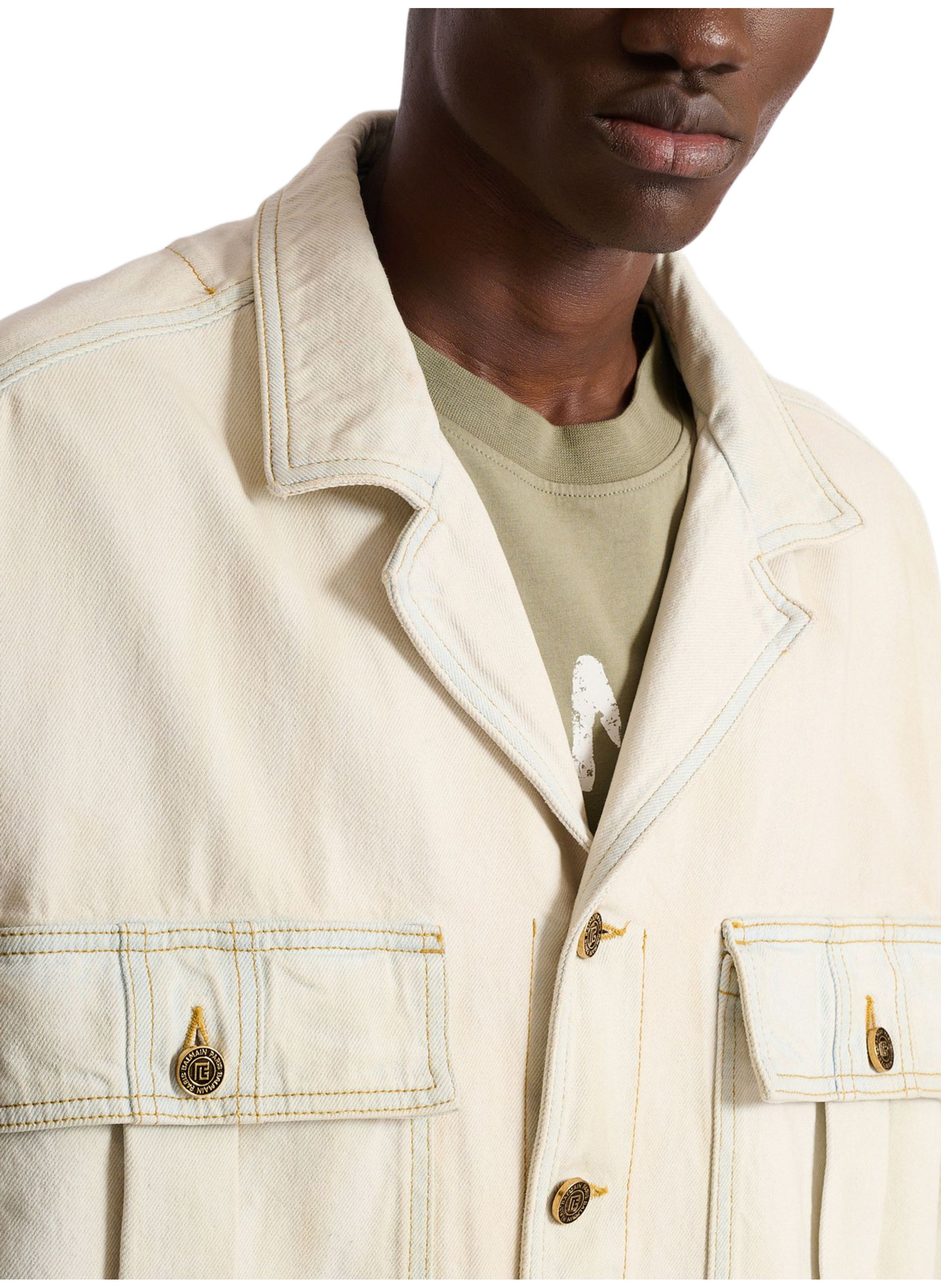Surchemise en denim délavé BALMAIN Beige