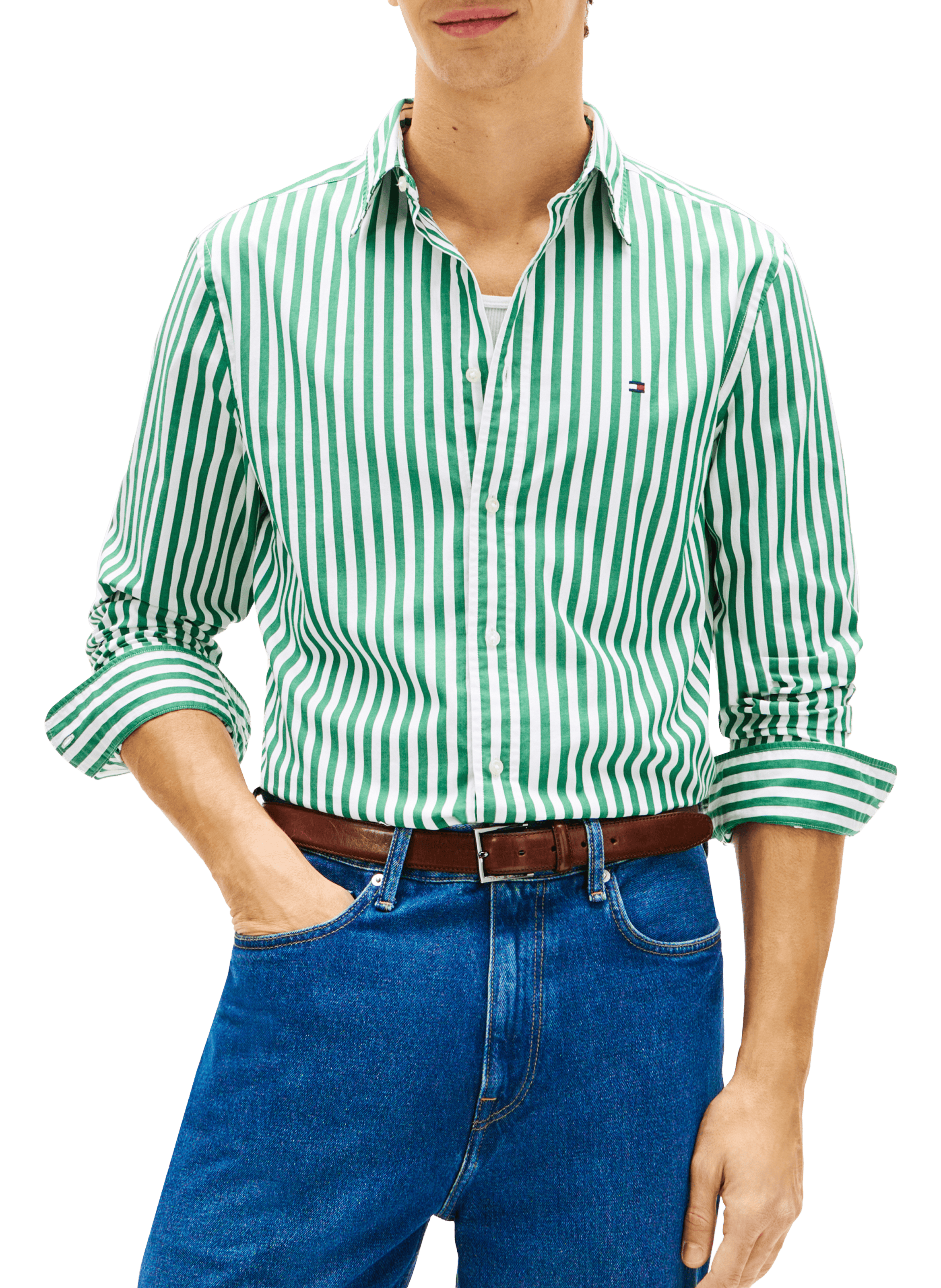 Linen shirt TOMMY HILFIGER Green