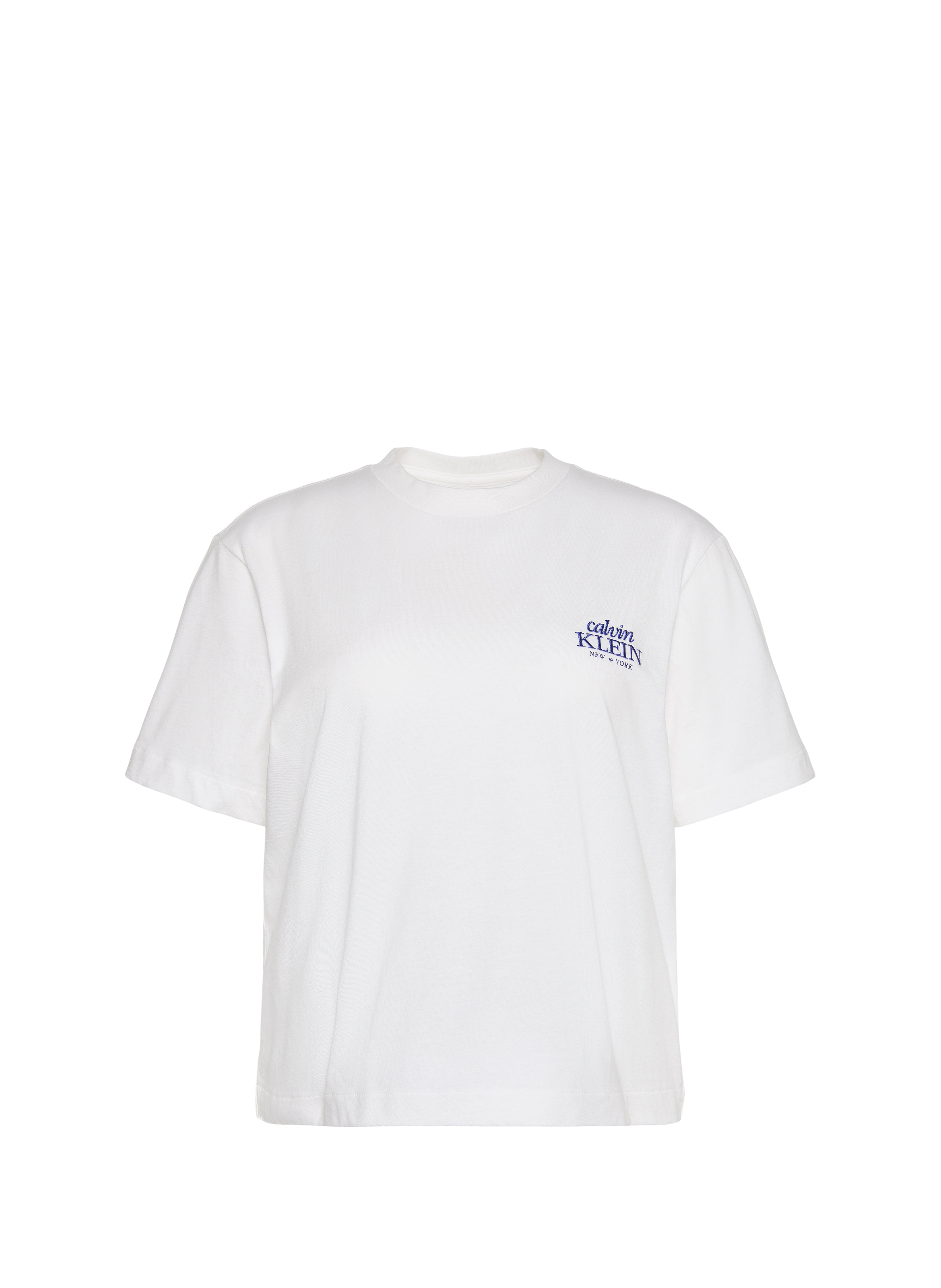 T-shirt col rond en coton CALVIN KLEIN Blanc