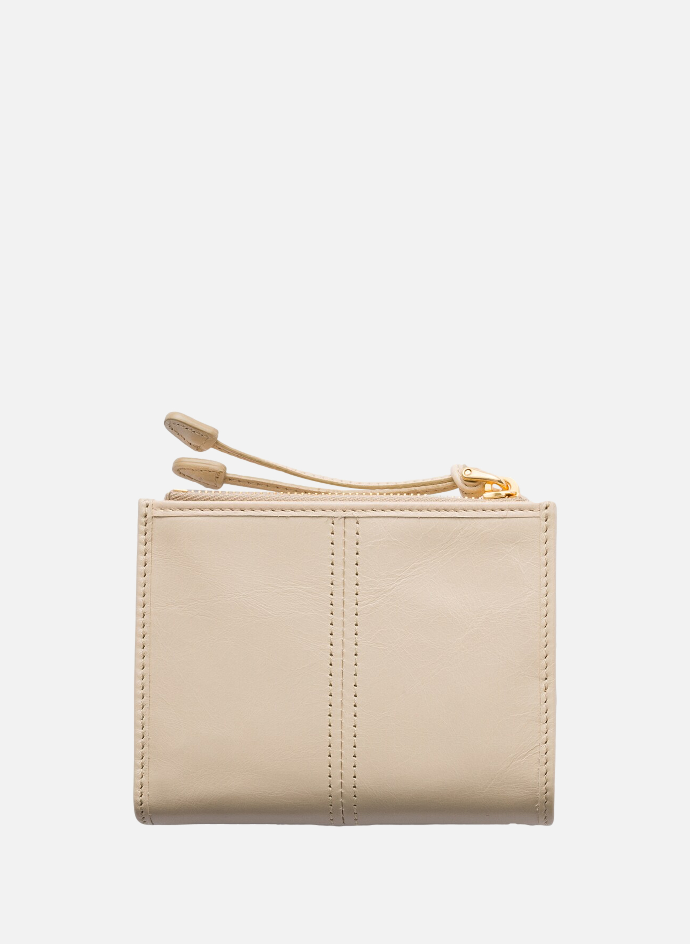 Petit portefeuille en cuir PRADA Beige