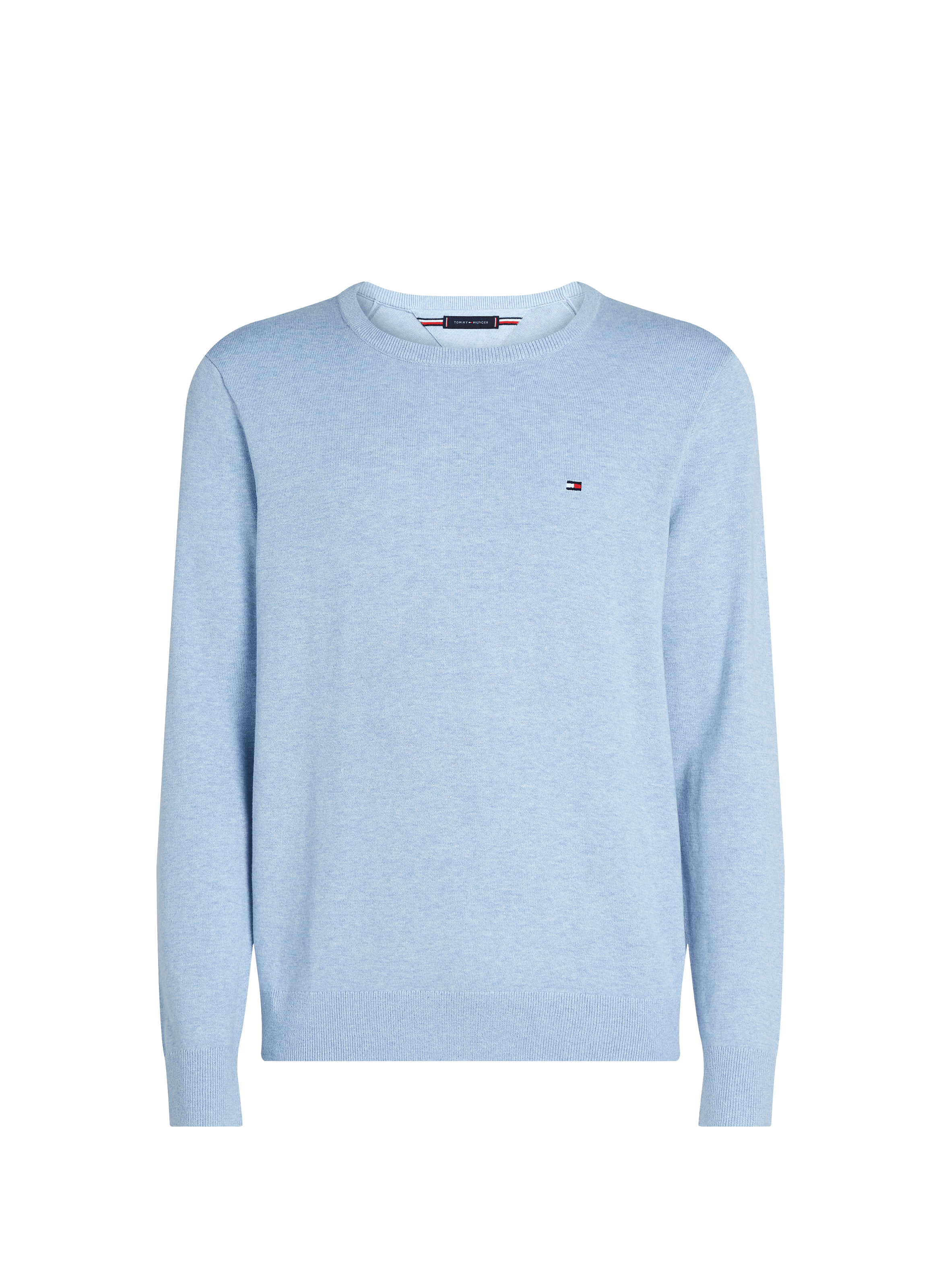 Cotton sweater with embroidered flag TOMMY HILFIGER Blue