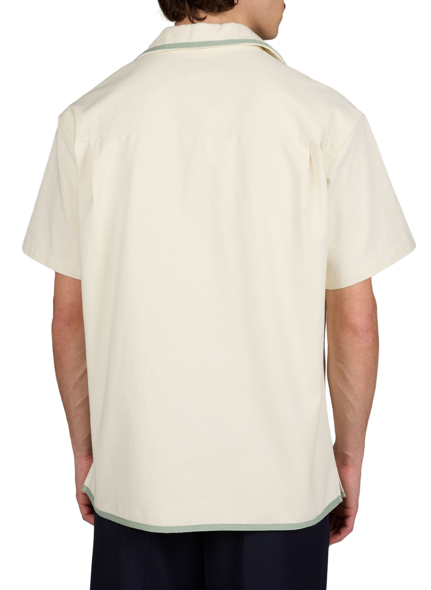 Straight embroidered cotton shirt DROLE DE MONSIEUR Beige