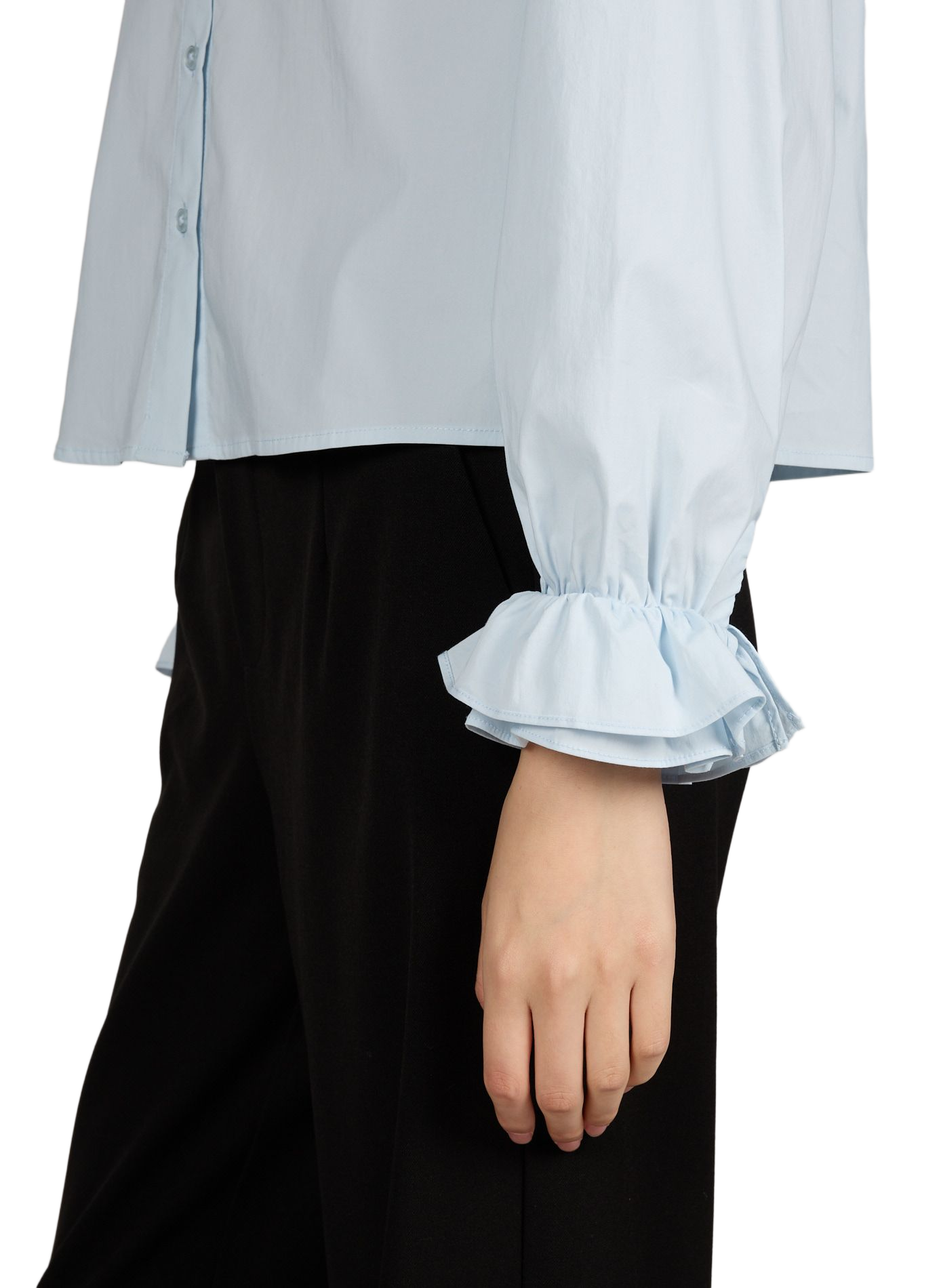 Short shirt in mixed cotton OBJECT Blue