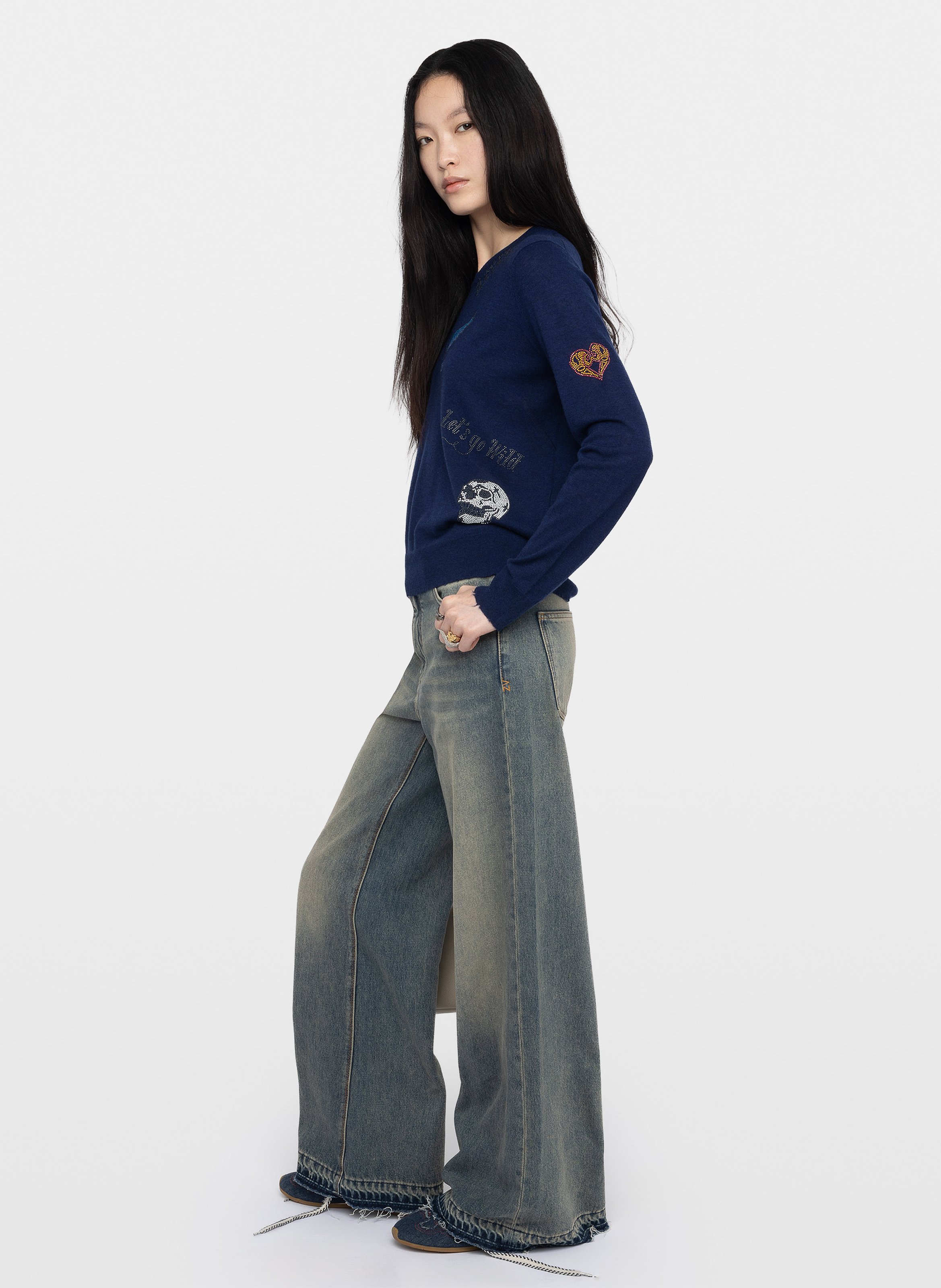 Pull droit col rond en cachemire miss ZADIG&VOLTAIRE Bleu