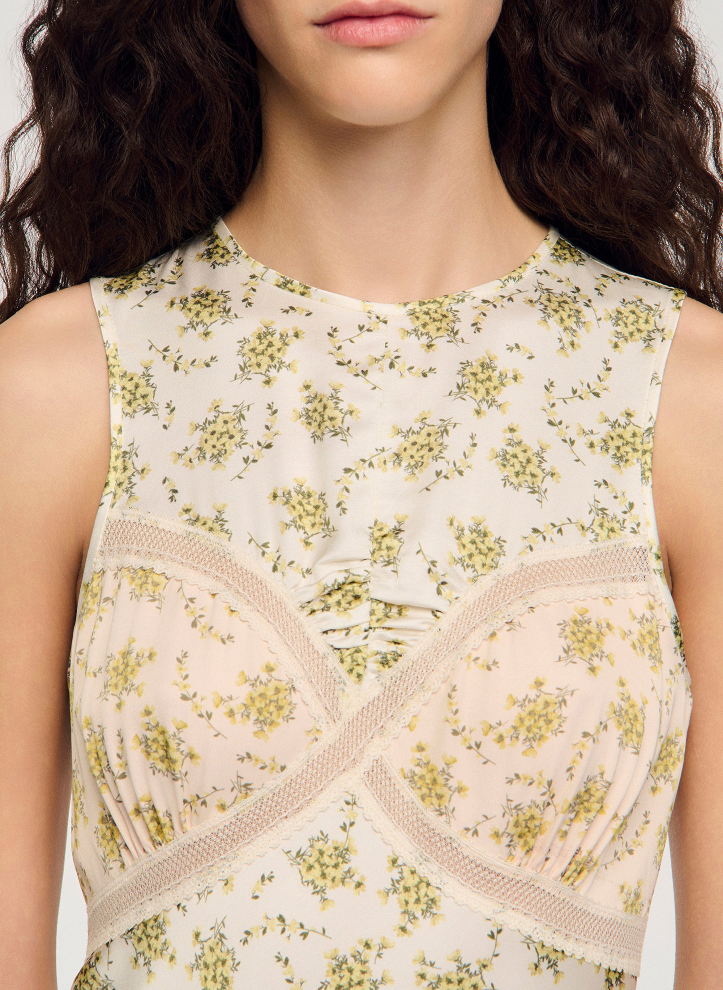 Robe longue évasée SANDRO Vert