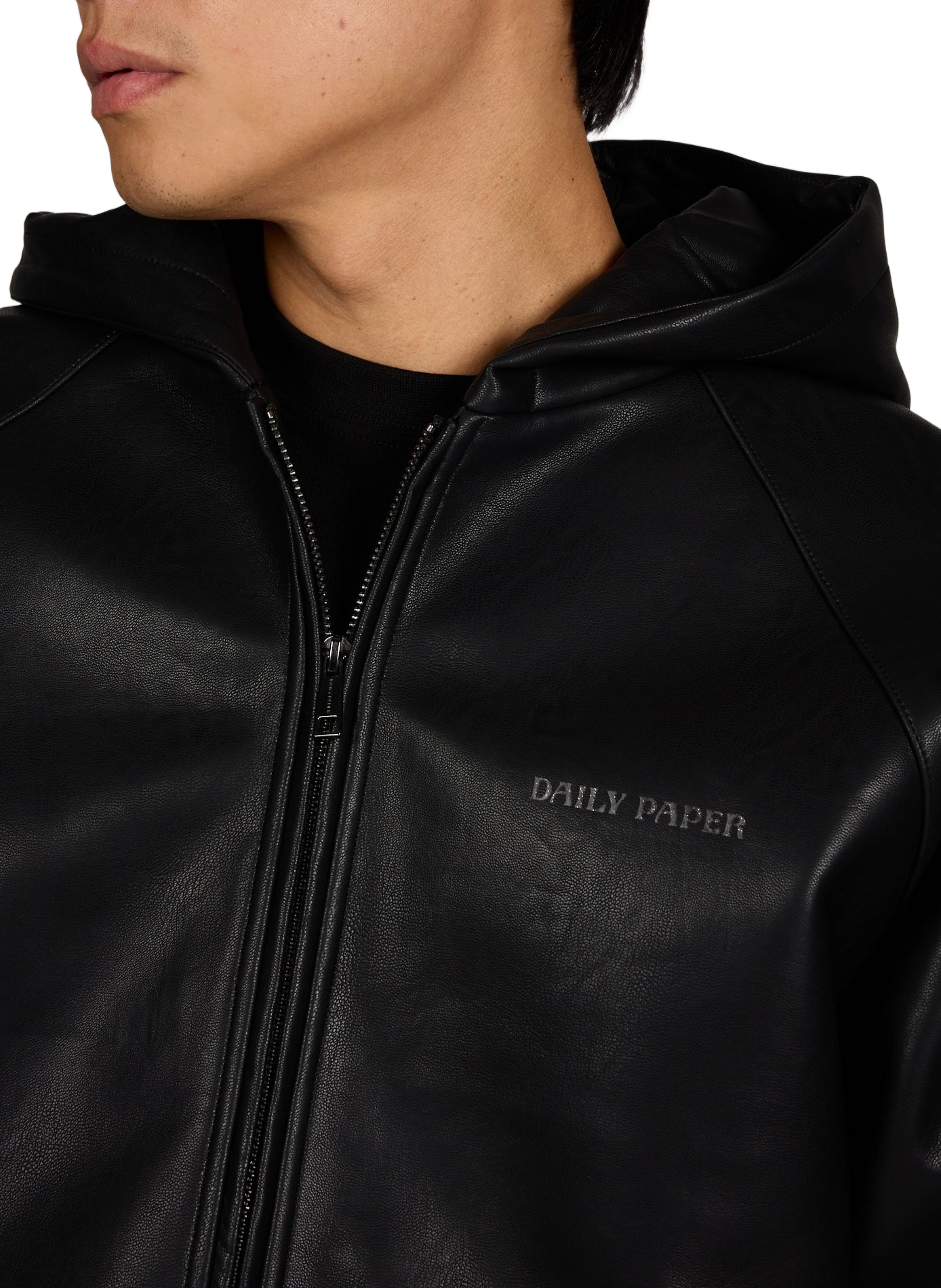 Solid Hooded Zip-Up Jacket DAILY PAPER Black
