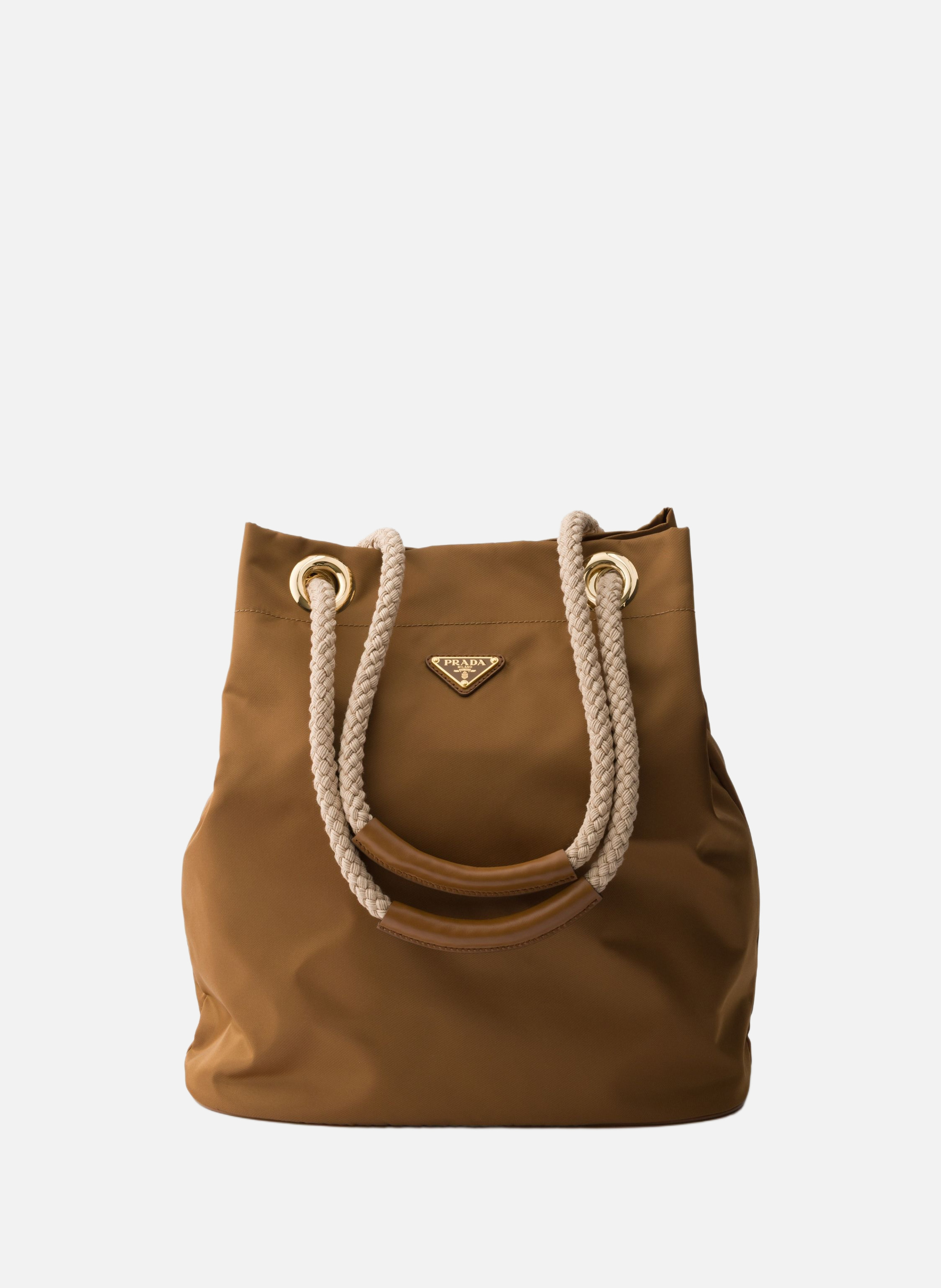 Grand sac seau prada mariner en re-nylon PRADA Marron