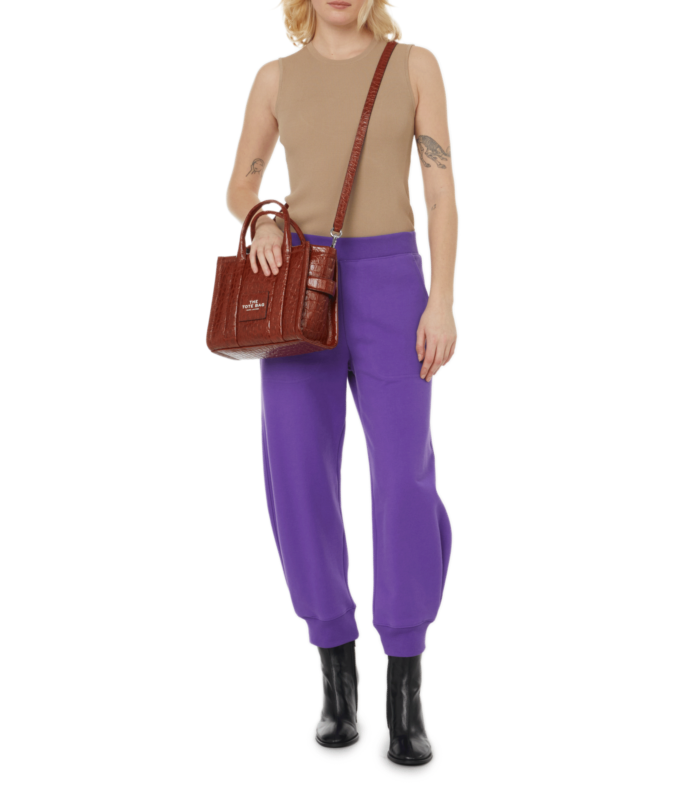 Gisele sleeveless ribbed knit top TIBI Beige