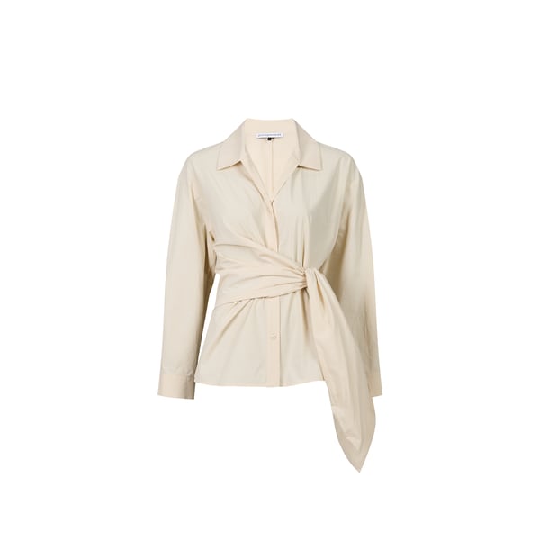 Chemise asymétrique avec noeud latéral en coton Chemise asymétrique avec noeud latéral en coton