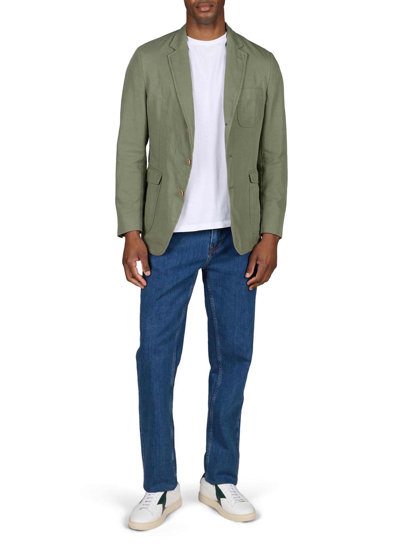 Blazer en lin et coton mélangés extensible HACKETT Vert