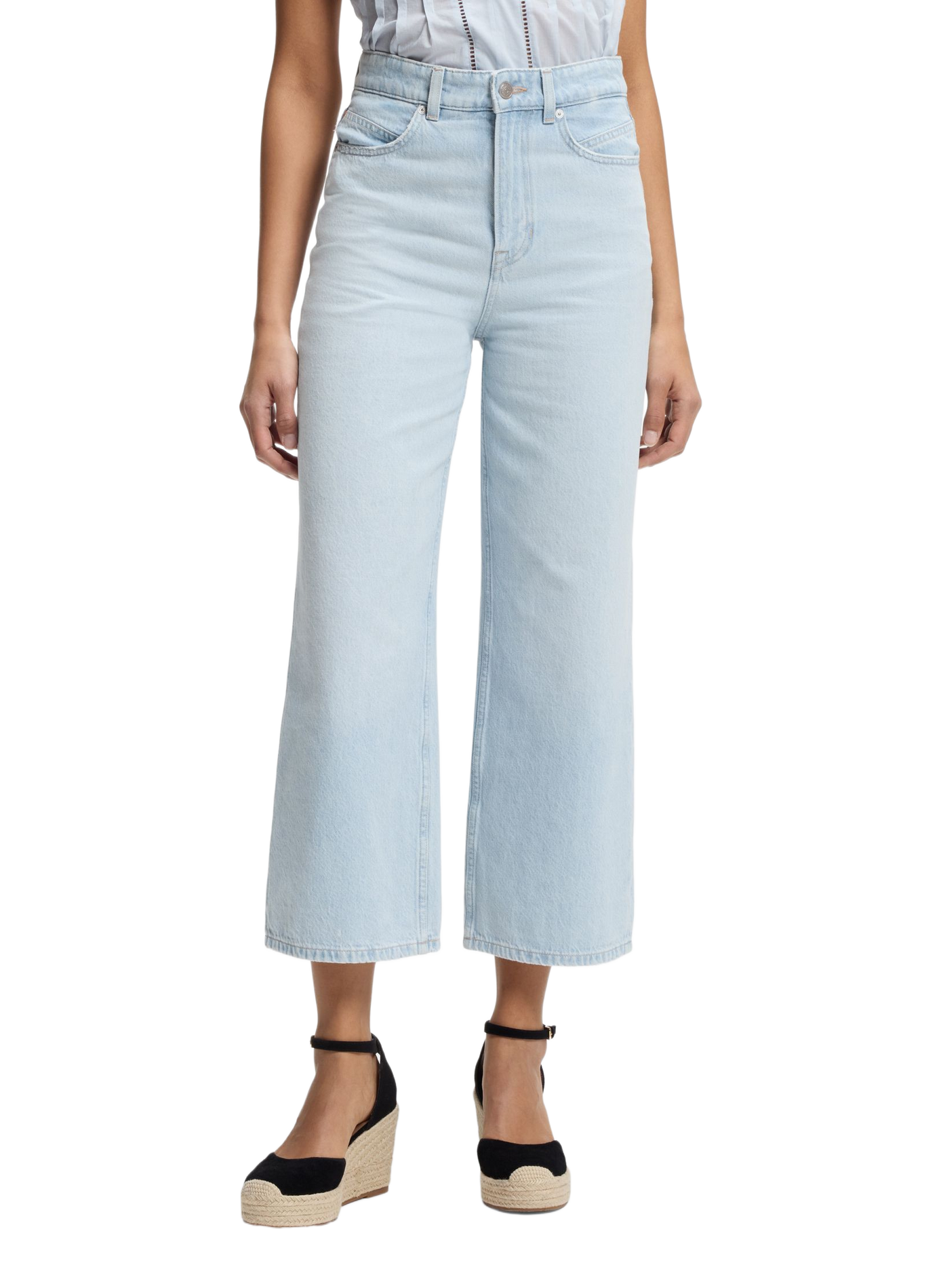 Jean Marlene raccourci en coton BOSS Bleu