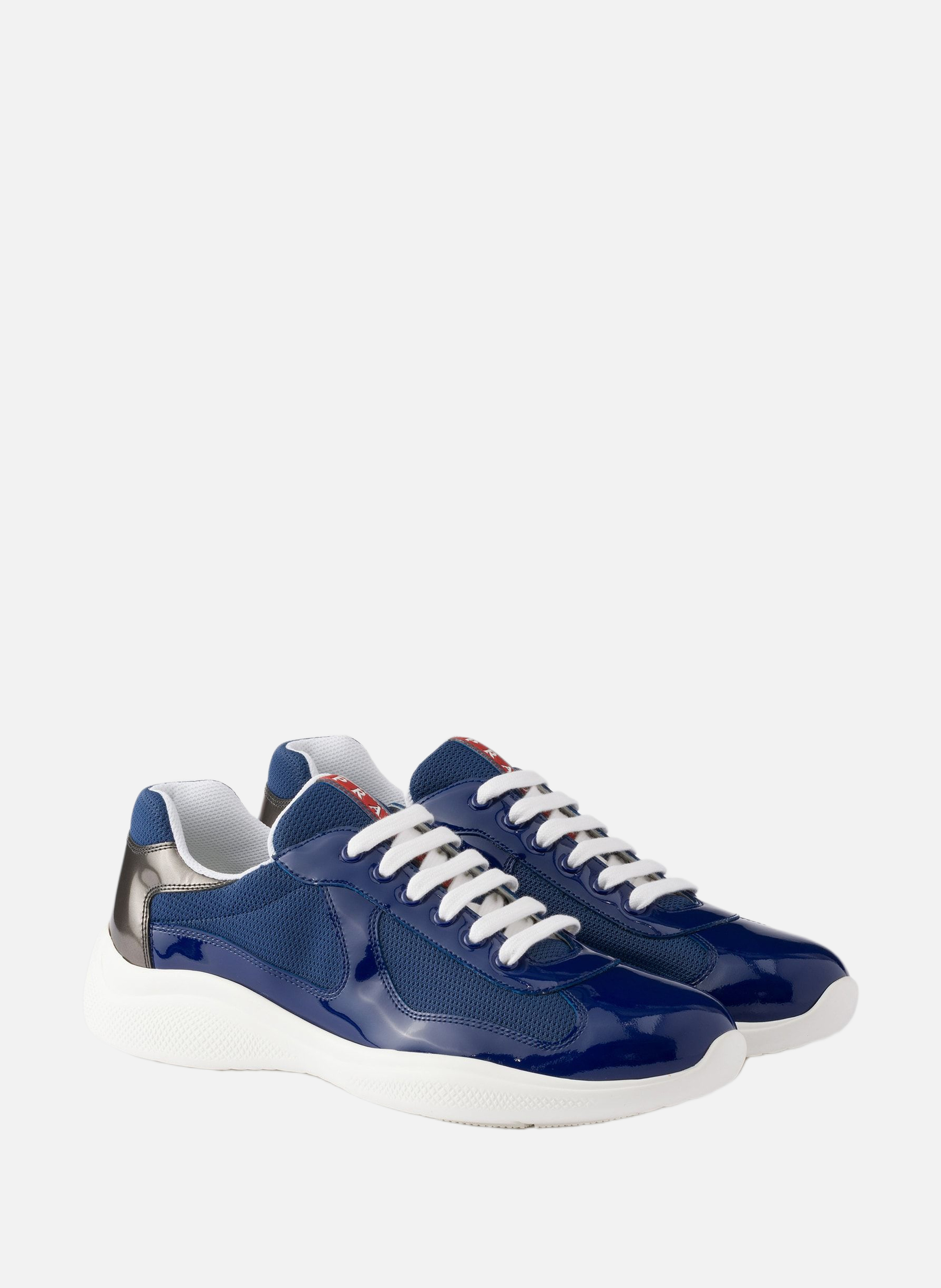 Sneakers prada america’s cup en cuir verni et tiss PRADA Bleu