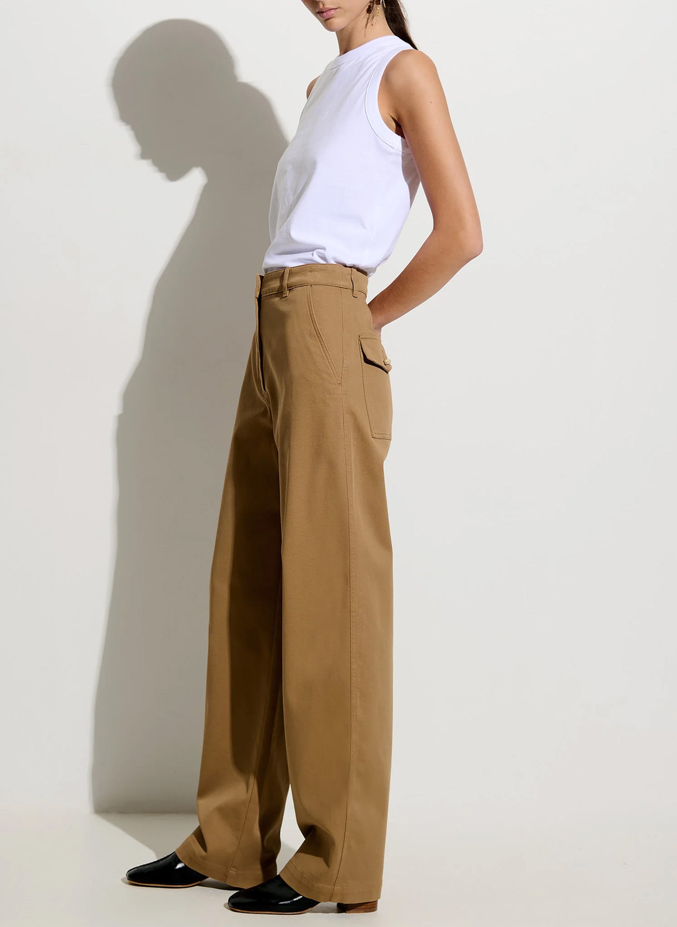 Pantalon large en coton mélangé milo SESSUN Beige