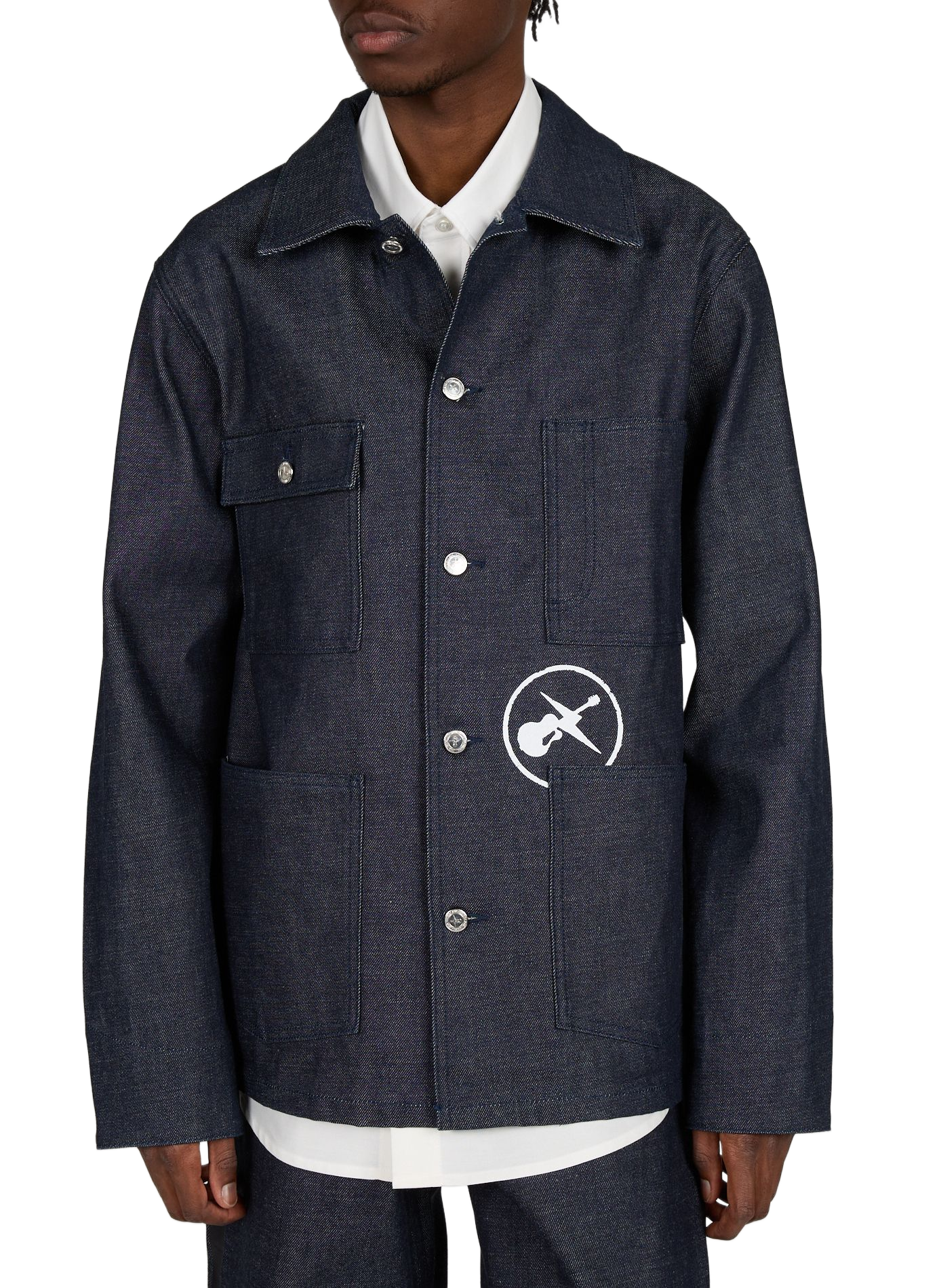Straight denim jacket in cotton A.P.C. Blue