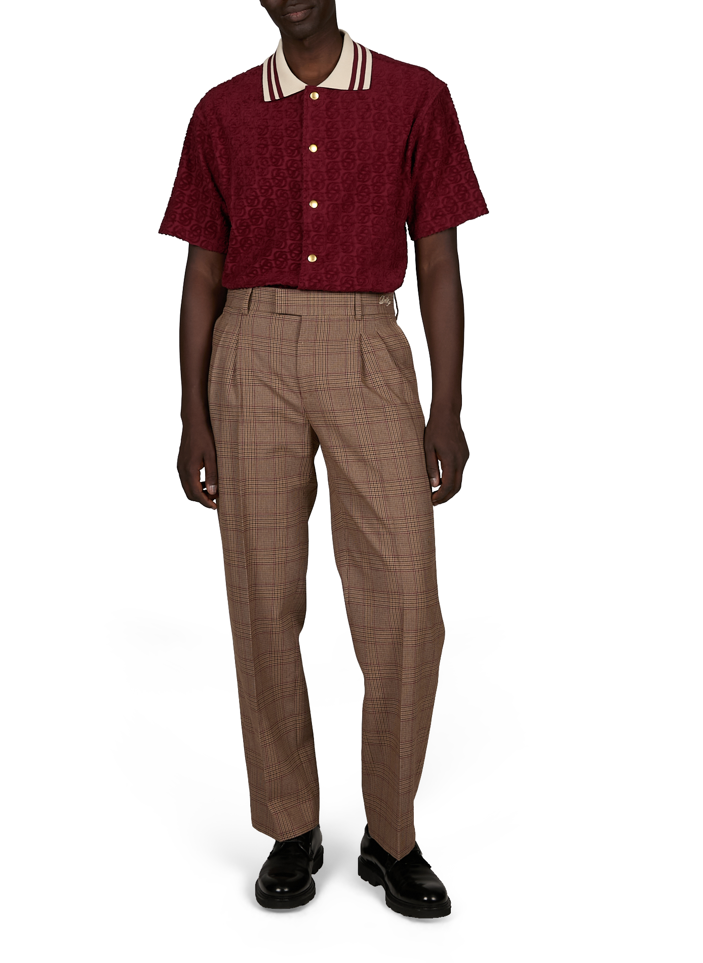 Chemise texturée en tissu éponge de coton DROLE DE MONSIEUR Rouge