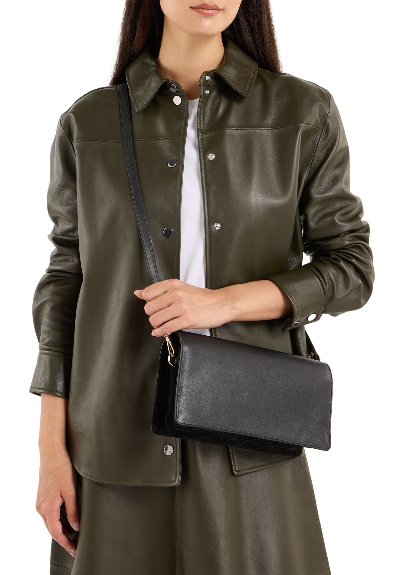 Leather shoulder bag SAISON 1865 Black