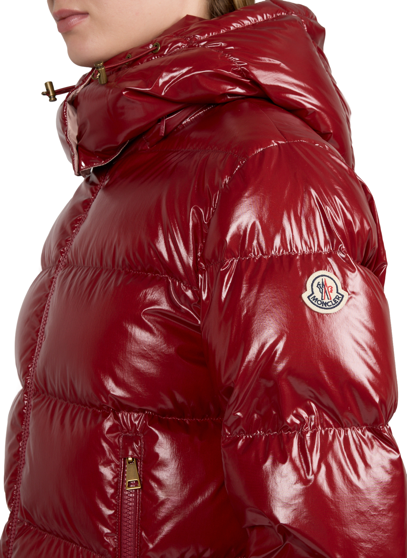 Kurze Daunenjacke mit Kapuze MONCLER Rot