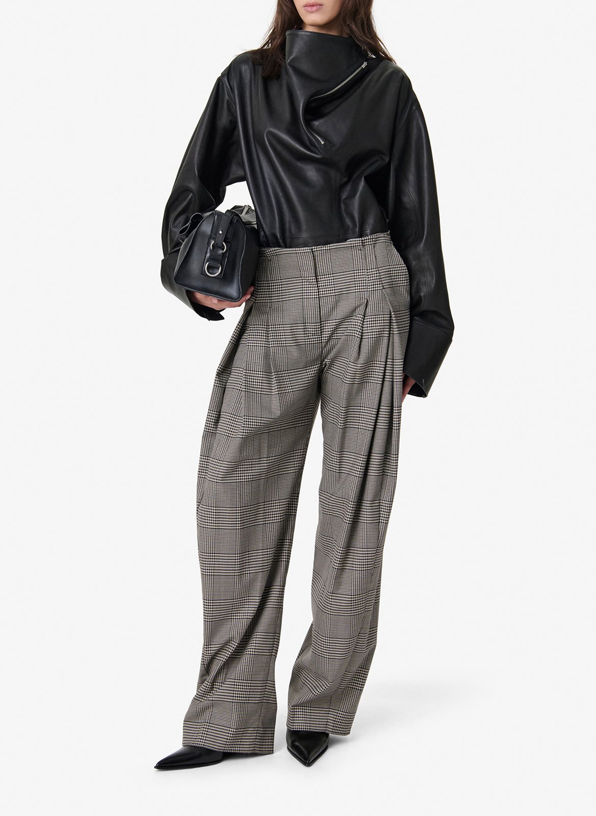 Pantalon à carreaux koffa IRO Marron