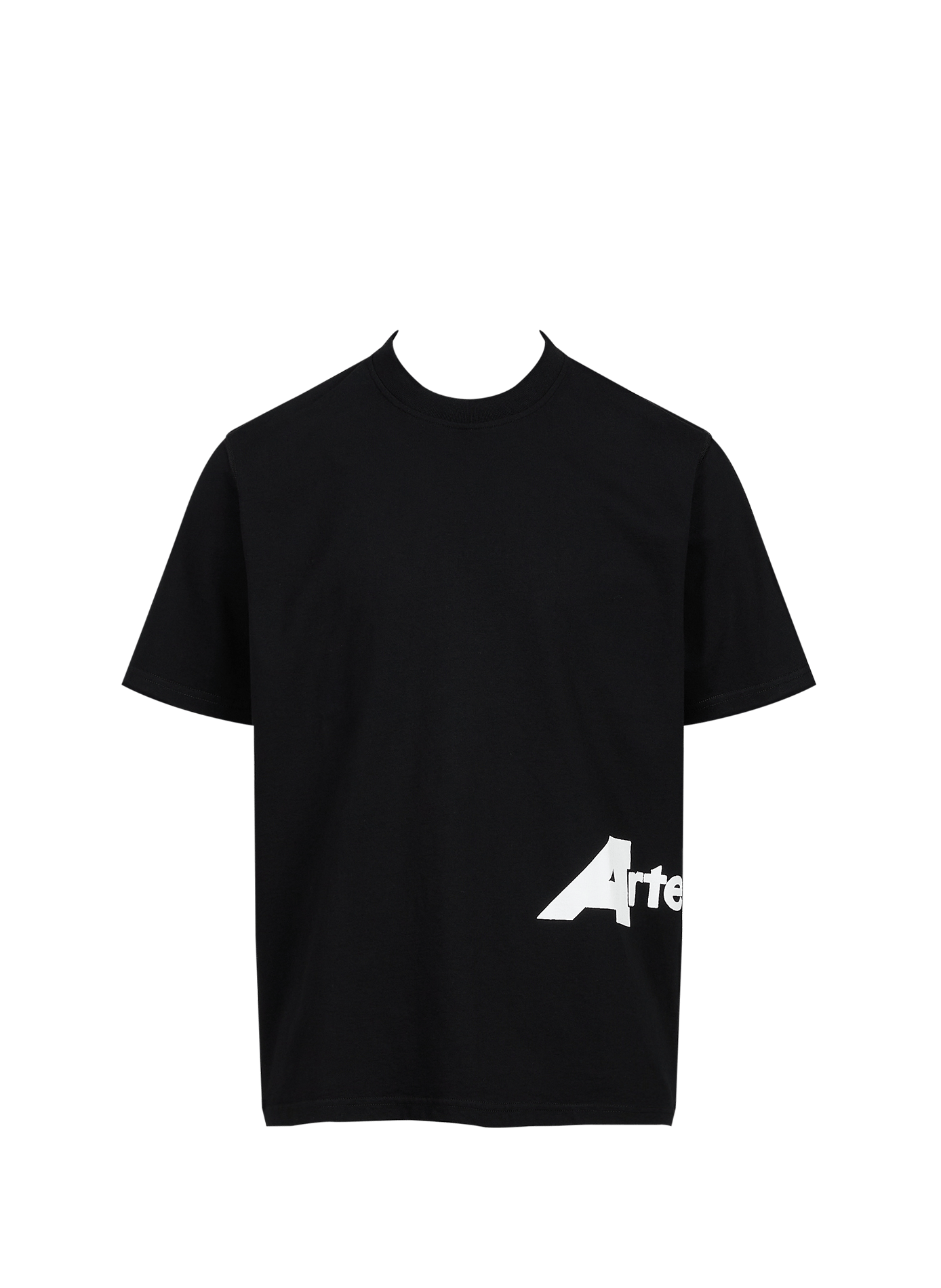 Straight round-neck t-shirt in screen-printed cotton. ARTE ANTWERP Black