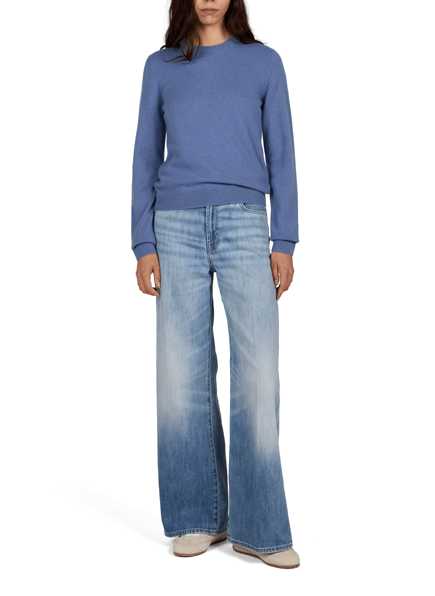 Wijde flared jeans Lotta van gemengd katoen 7 FOR ALL MANKIND Blauw