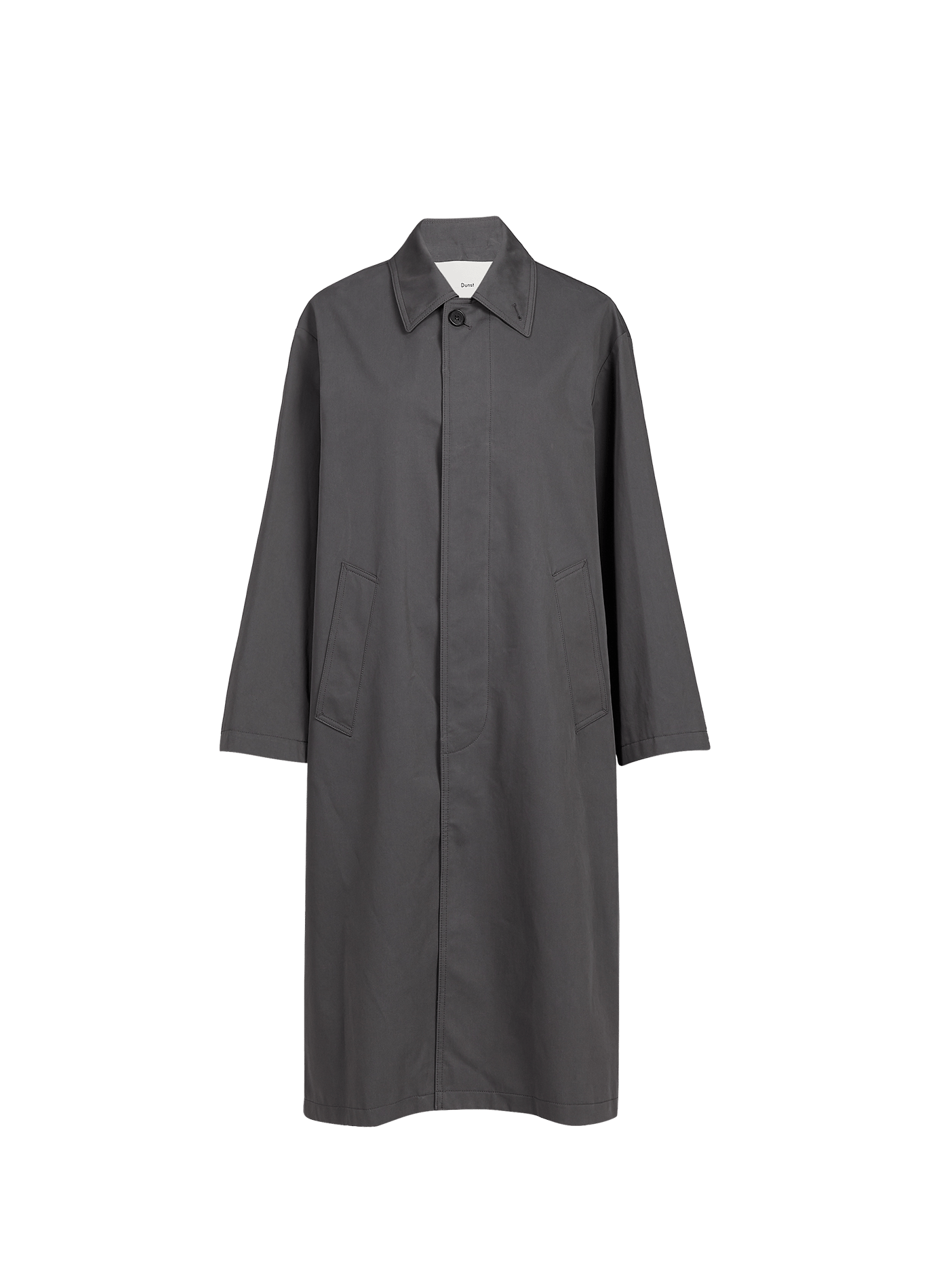 Mid-length coat in blended cotton. DUNST Grey