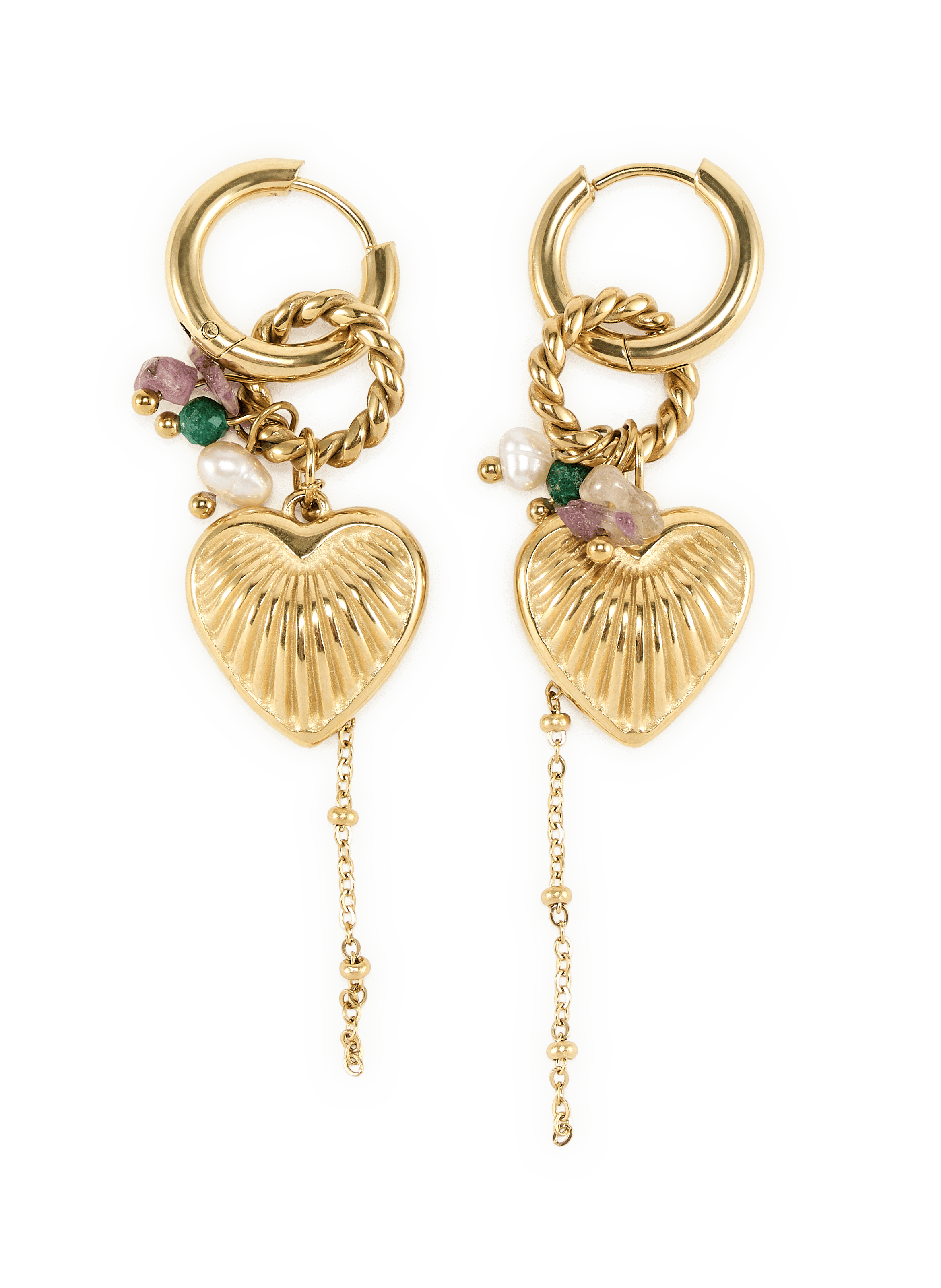 Heart earrings AU PRINTEMPS PARIS Golden