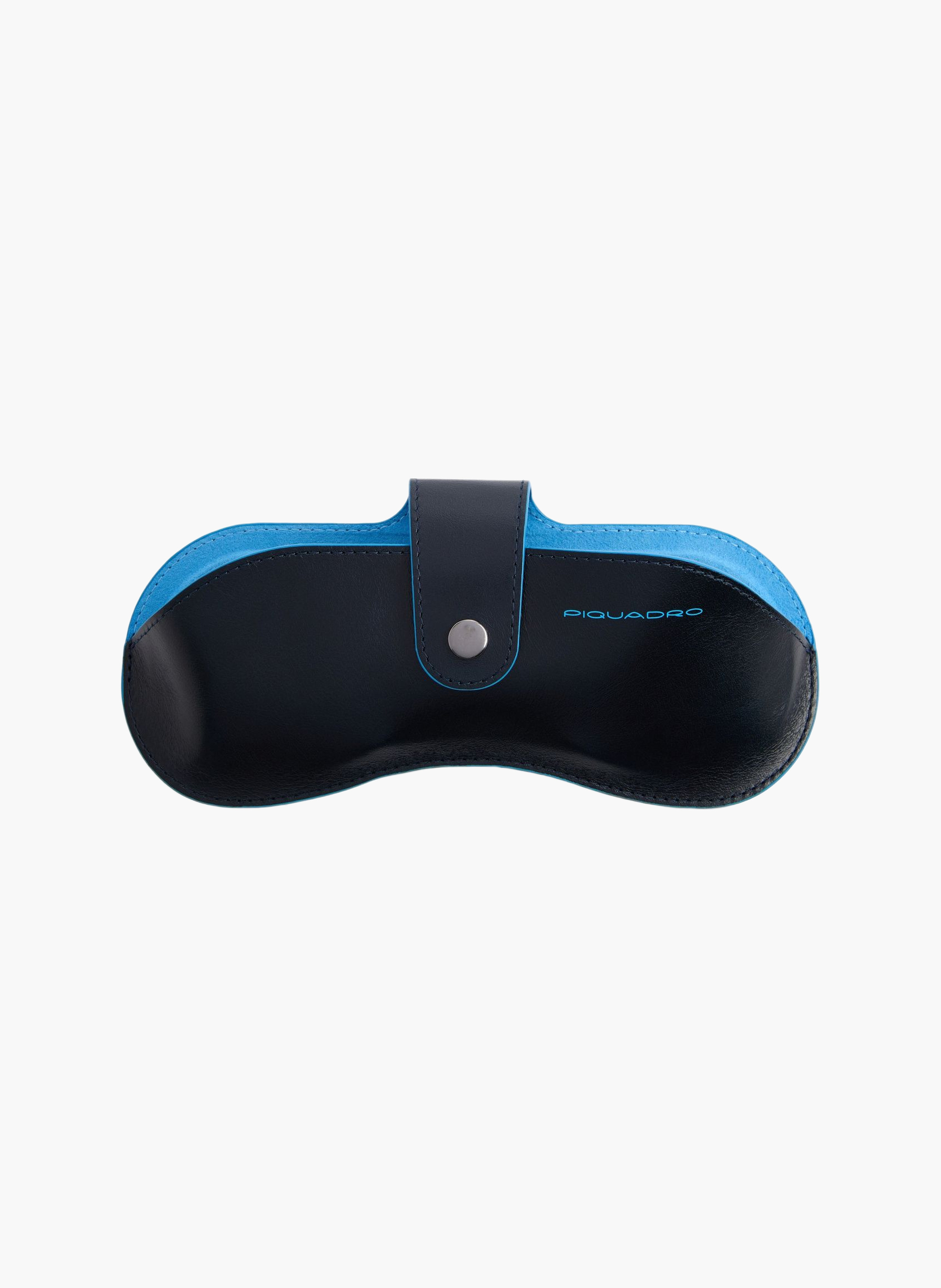 Étui à lunettes magsafe® en cuir avec tracker PIQUADRO Bleu