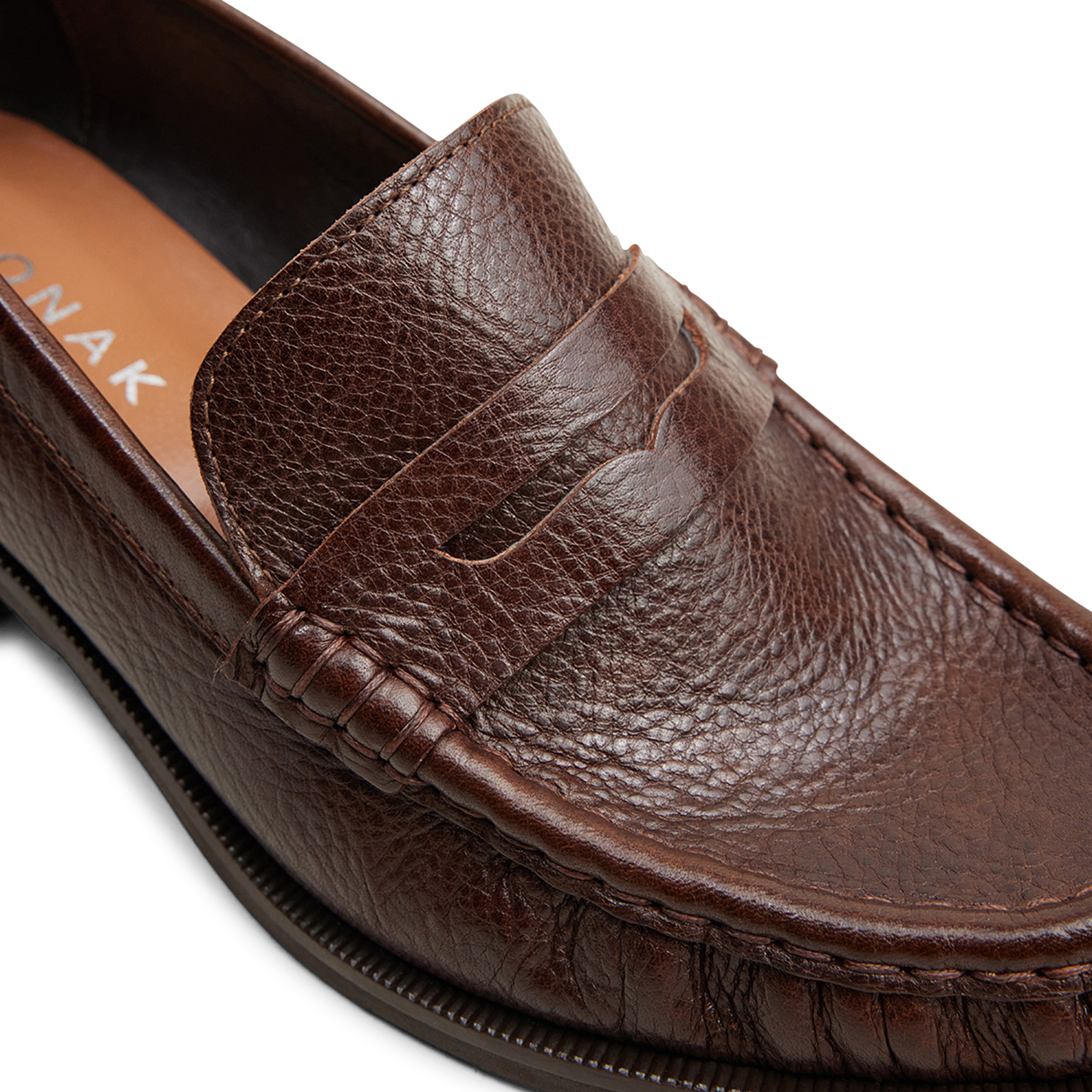 Mocassins à talons en cuir grainé delicieux JONAK Marron
