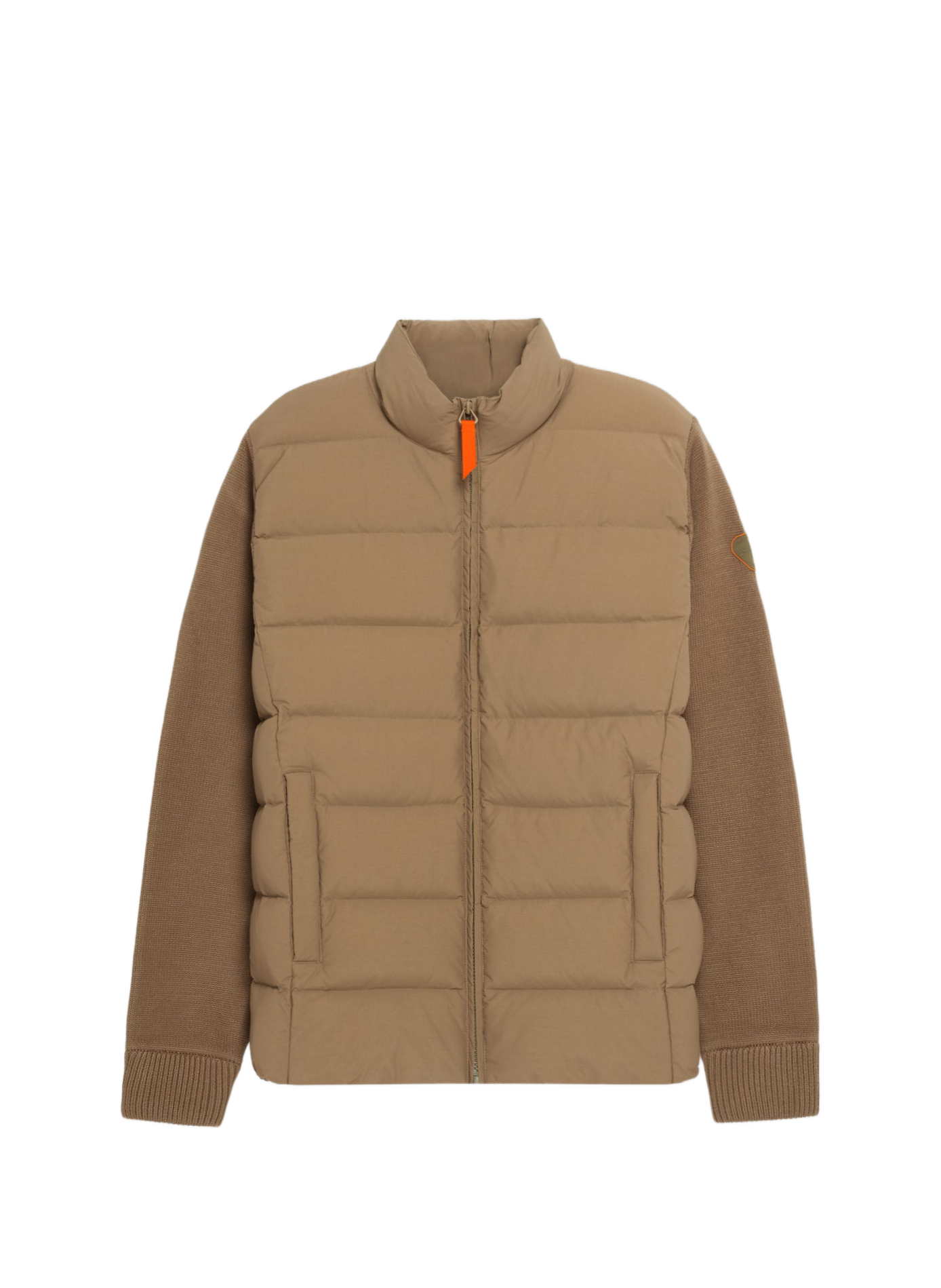 Jacke Alessandro gerade mit Stehkragen und zweifarbigem Material GERTRUDE Braun