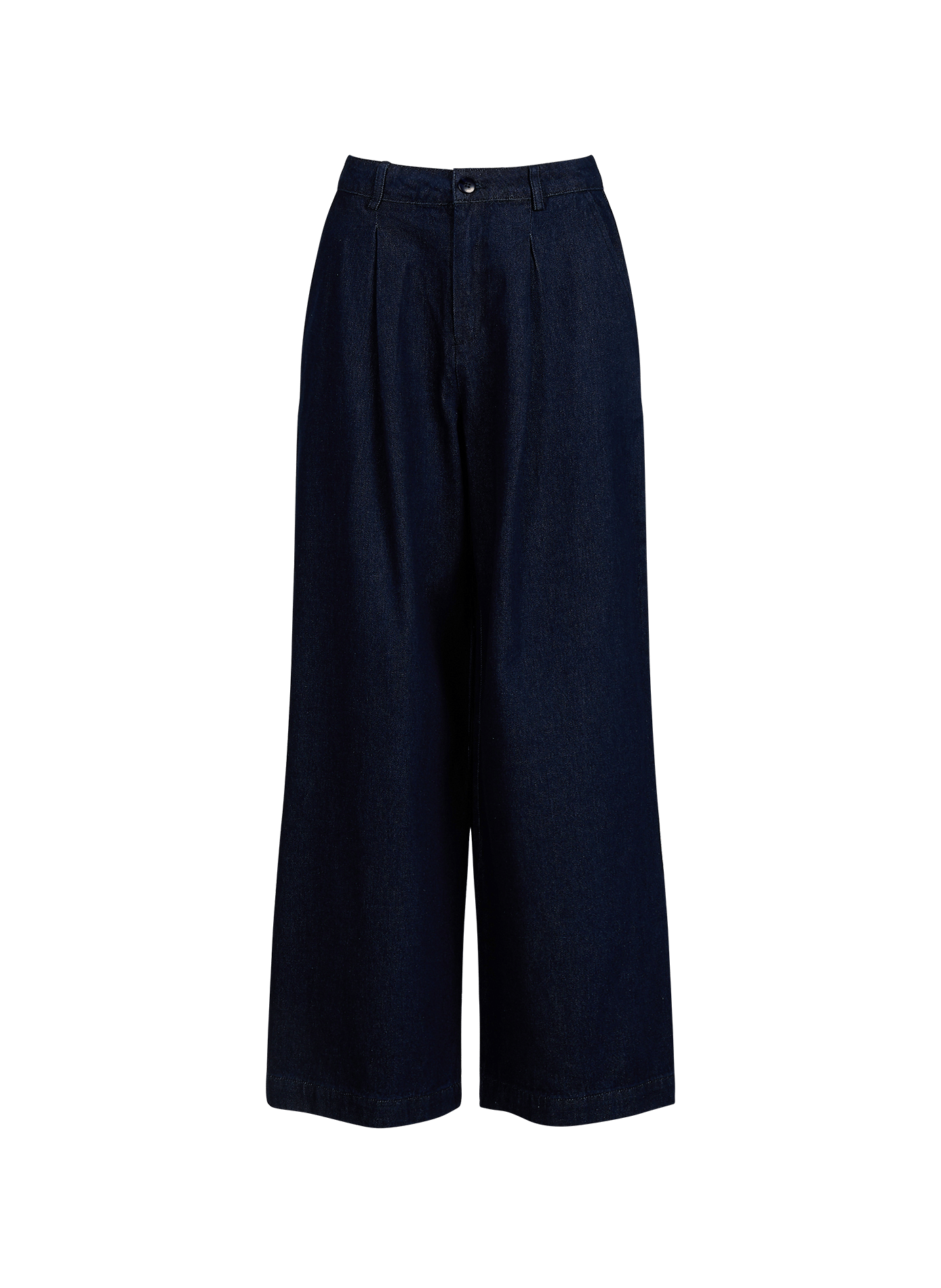Pantalon large Voltaire en denim de coton GARANCE Blauw