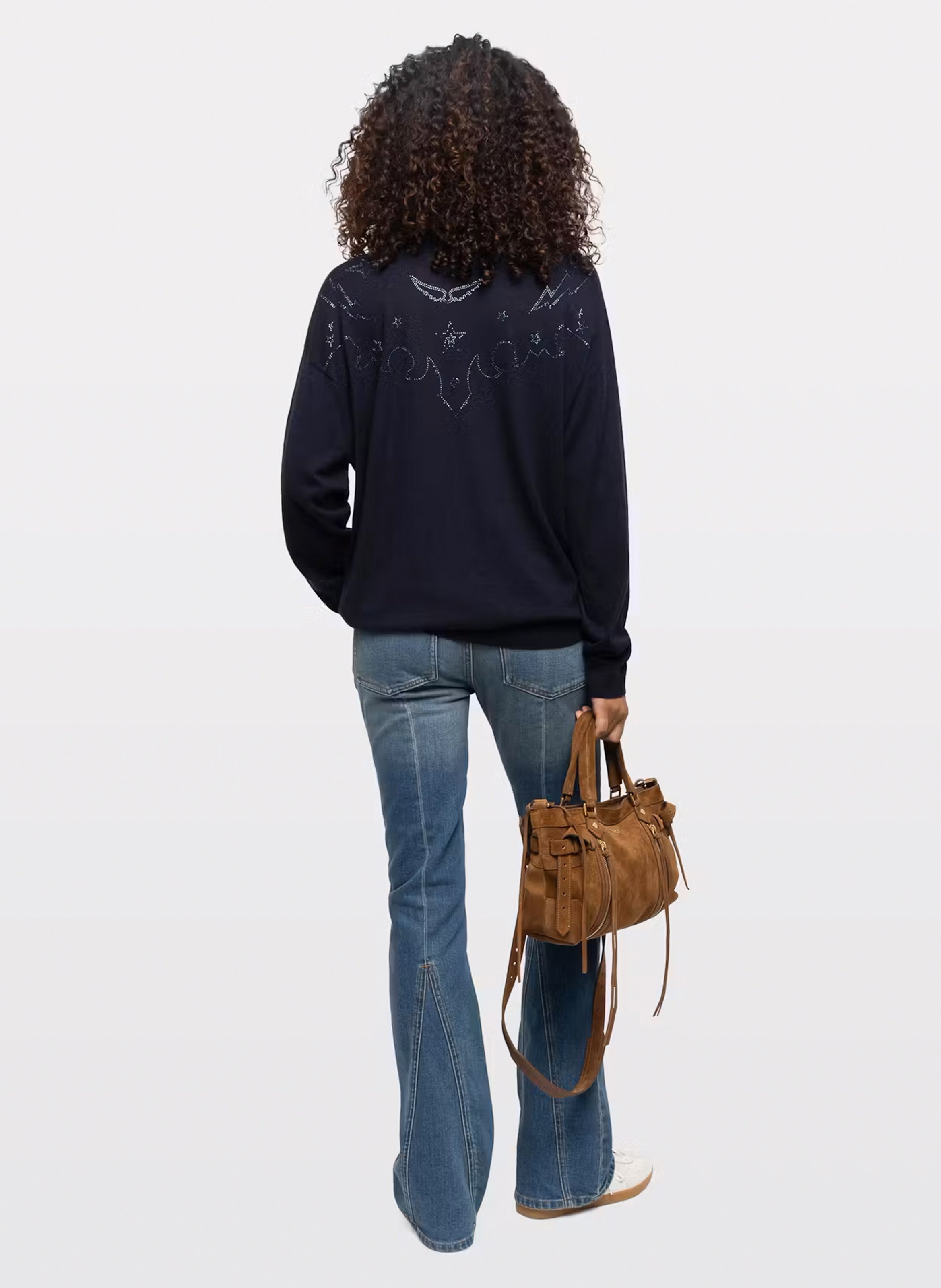Pull ample à col v en cachemire swyny ZADIG&VOLTAIRE Bleu