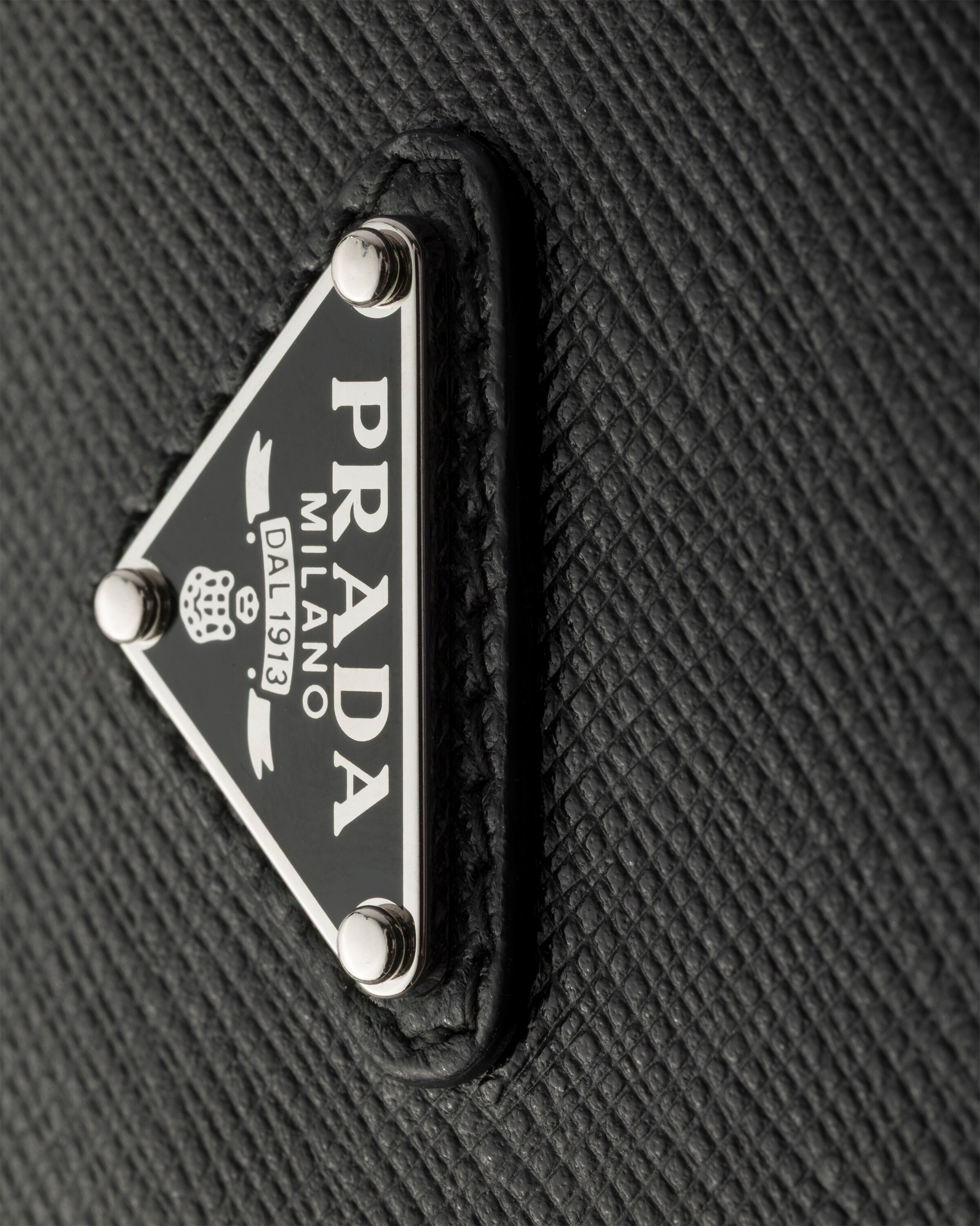 Porte-cartes en cuir saffiano PRADA Noir