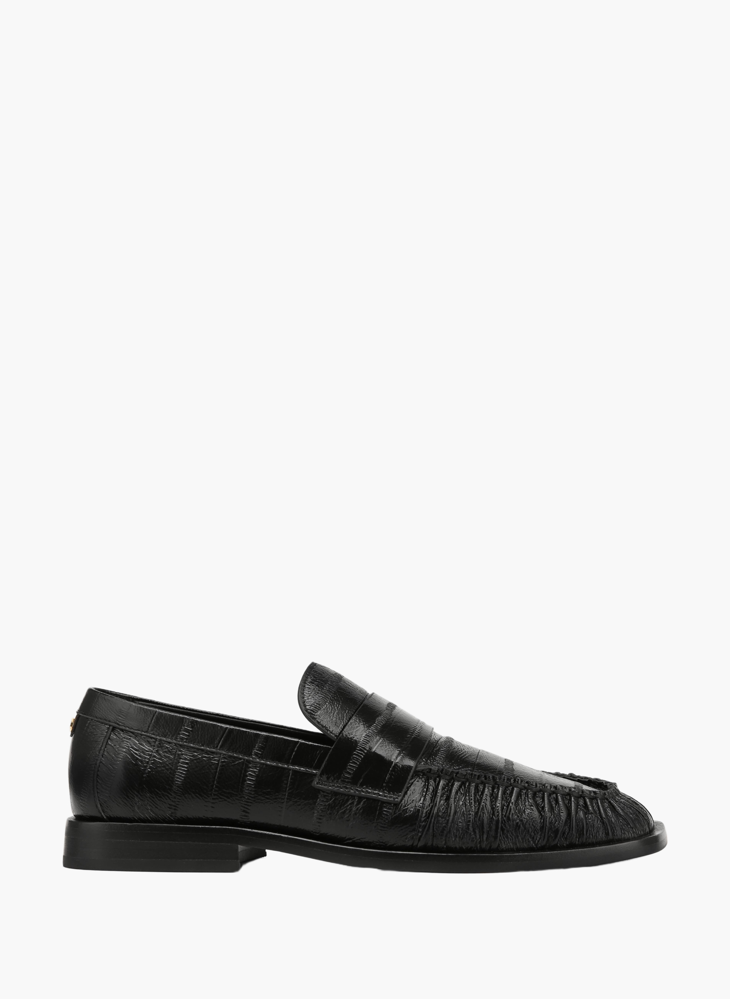 Mocassins voltage en cuir d'anguille NAKED WOLFE Noir