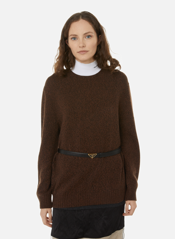 WOOL AND CASHMERE-BLEND JUMPER - PRADA for WOMEN 