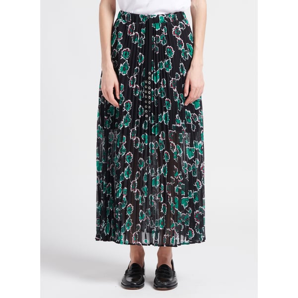 Jupe longue plissée à imprimé floral