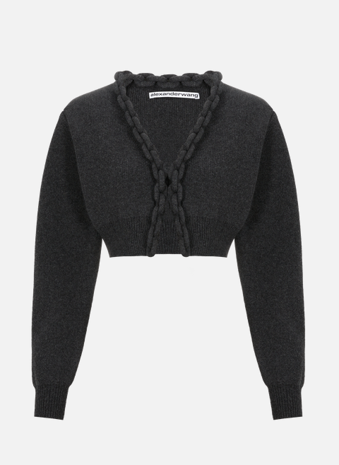 Gray wool and cashmere cardiganALEXANDER WANG 