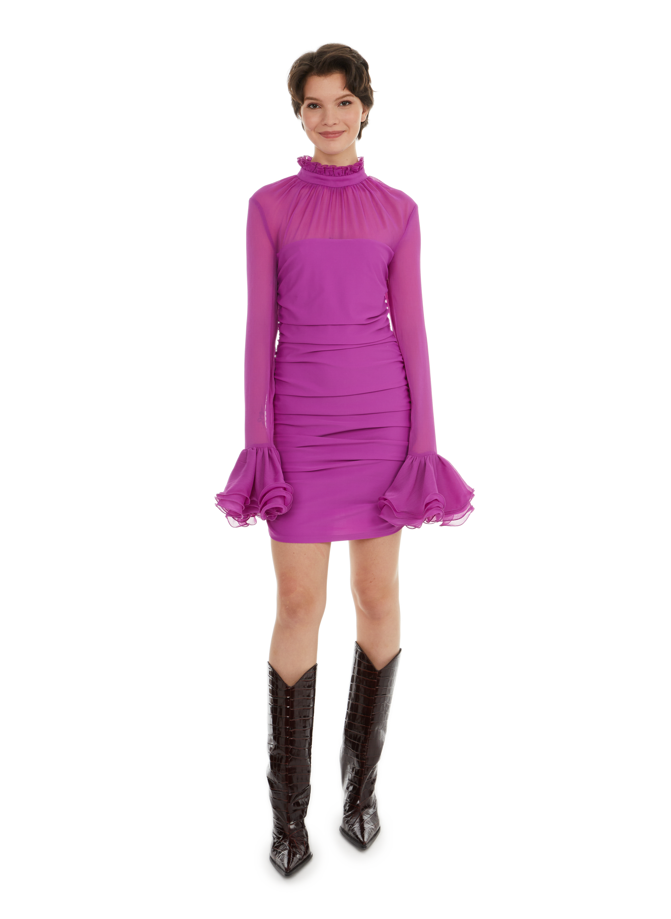 ROTATE Draped mini dress Purple