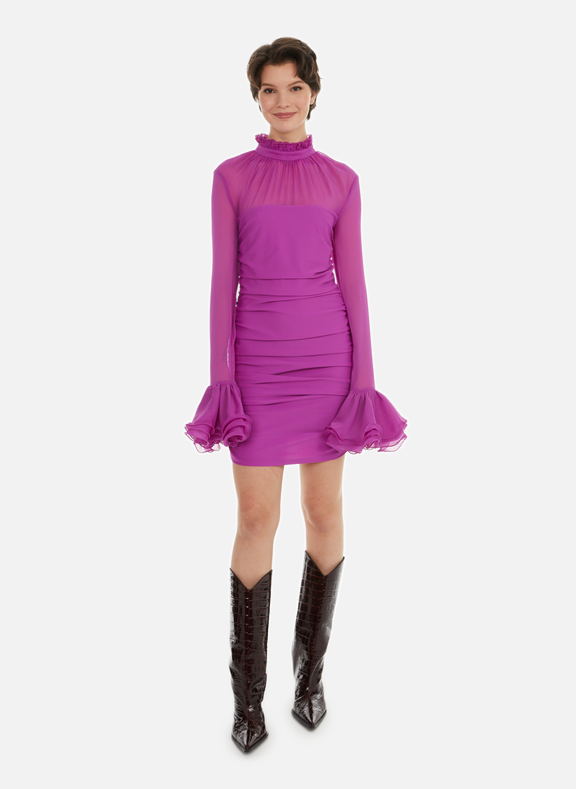 ROTATE Draped mini dress Purple