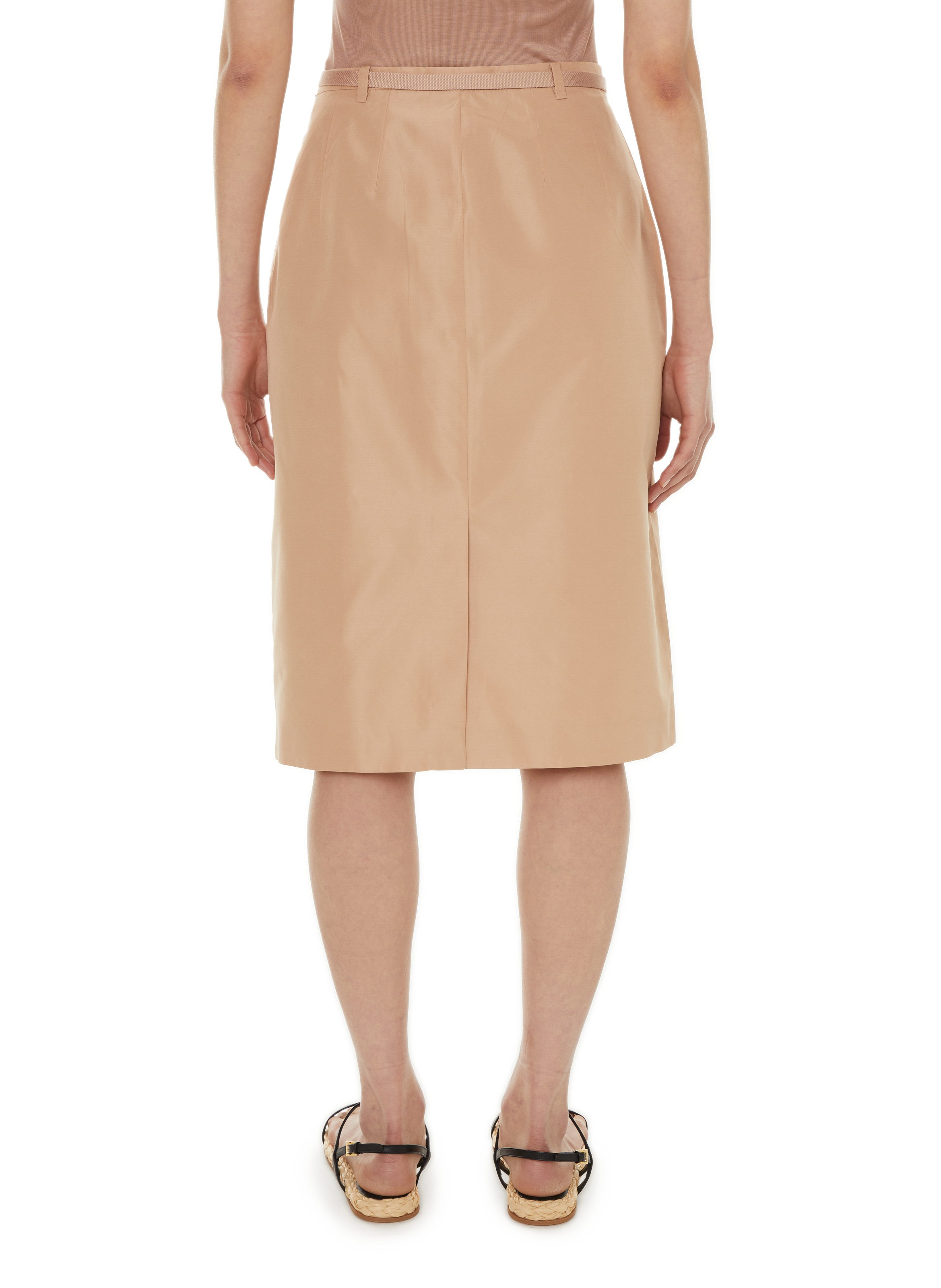 Tailored silk skirt PRADA Beige