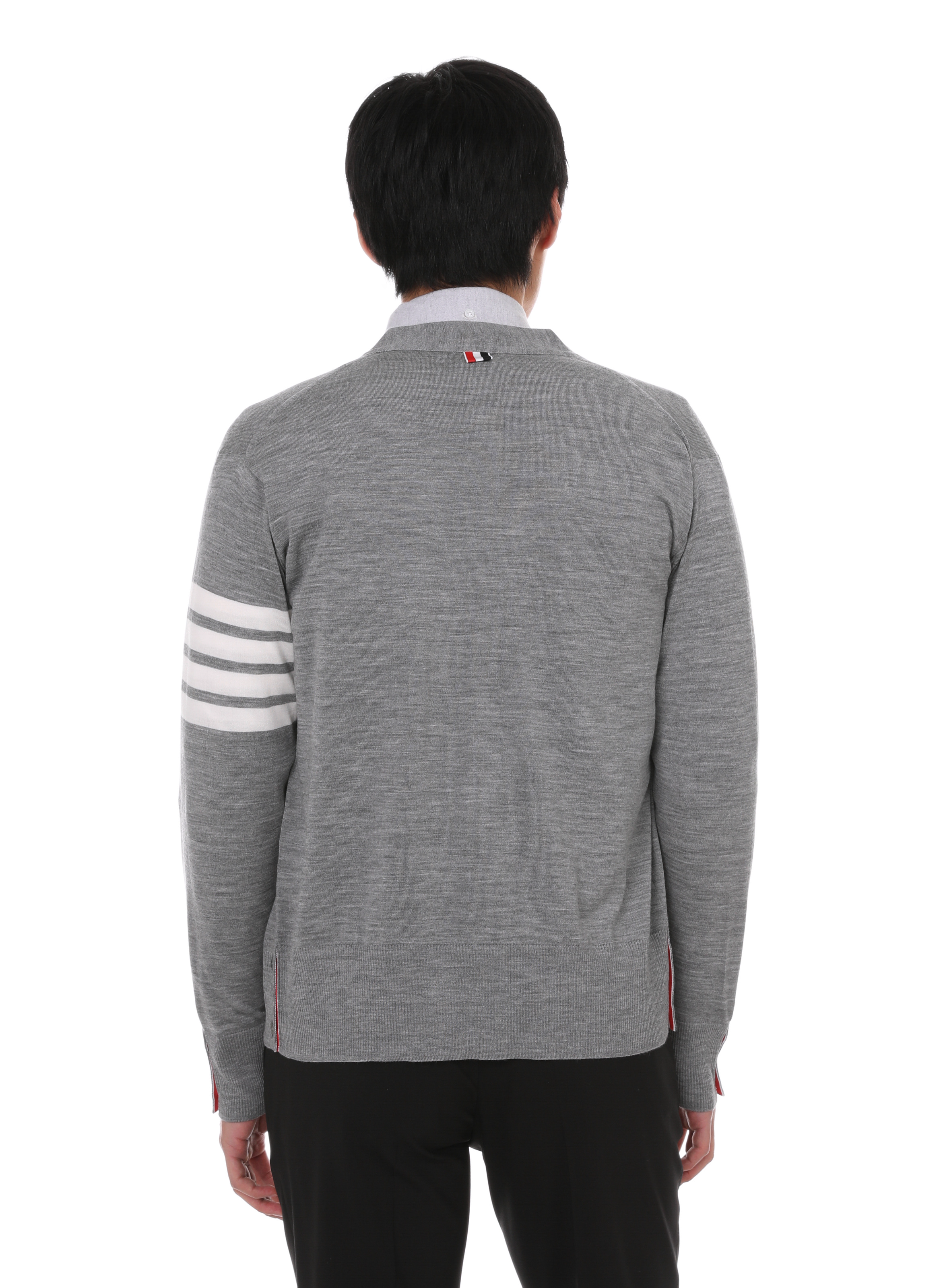 Wool cardigan THOM BROWNE Grey