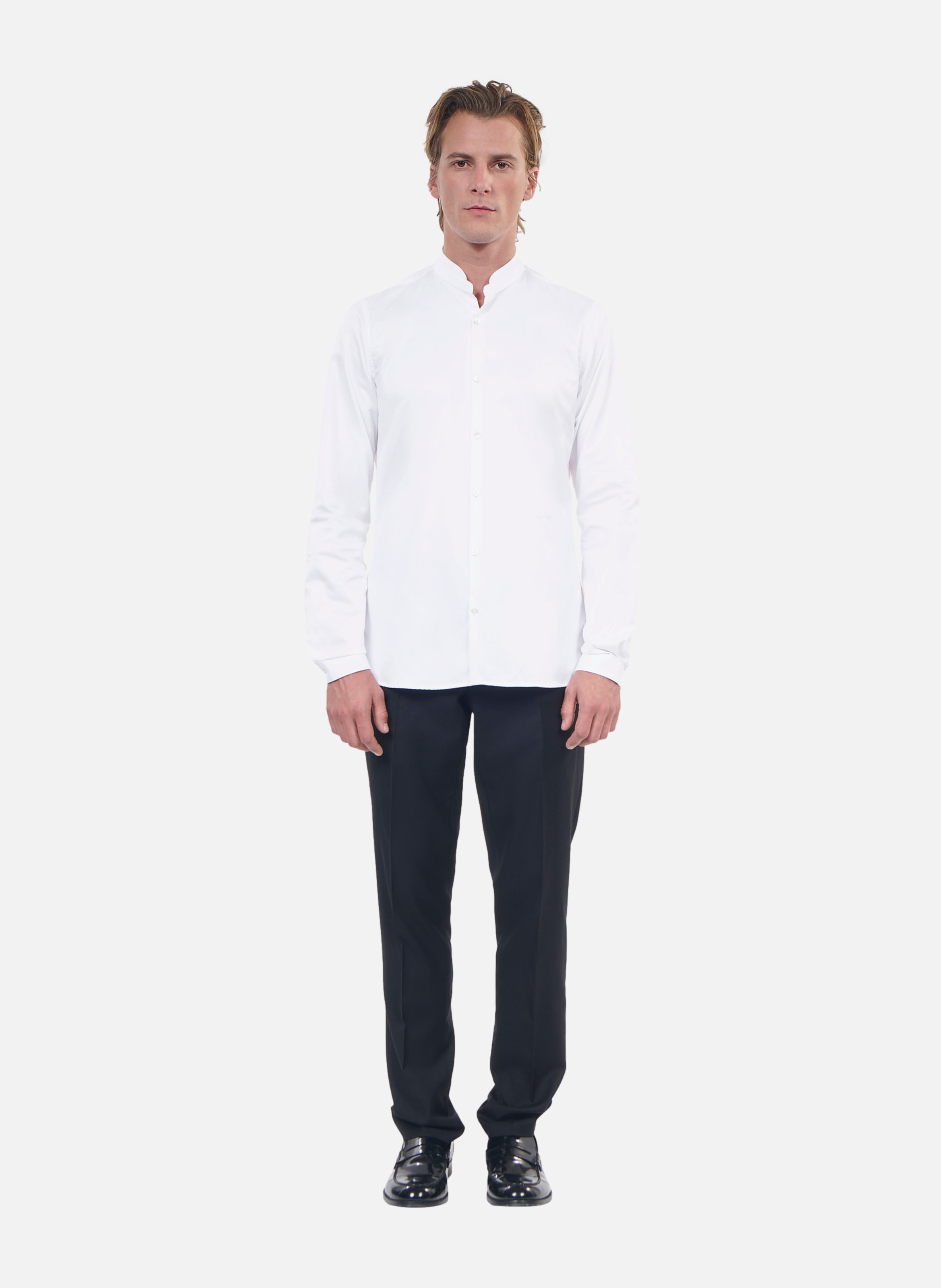 Chemise en coton col officier THE KOOPLES Blanc