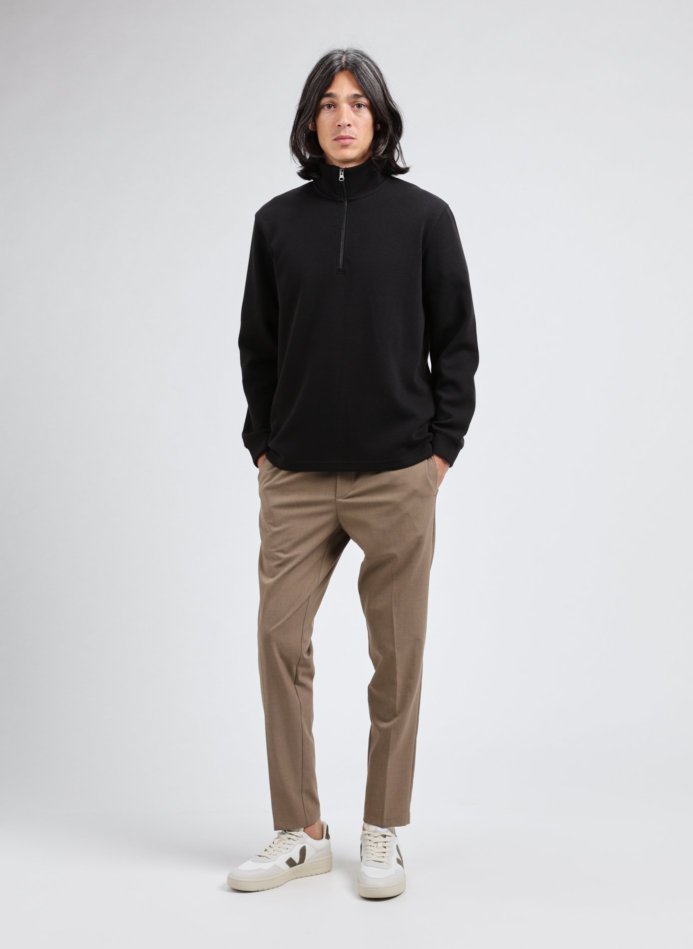 Pull col montant en coton mélangé SAMSOE SAMSOE Noir