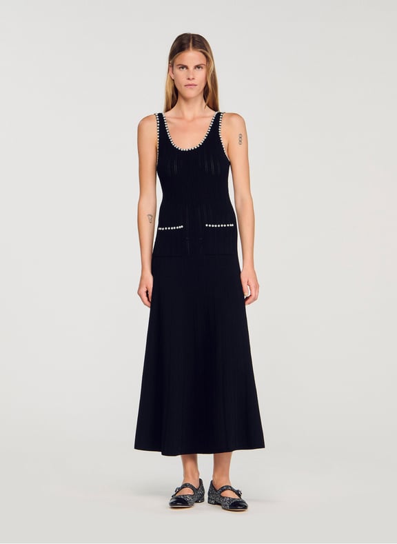 Robe longue en maille Noir by SANDRO SANDRO Robe longue en maille Noir