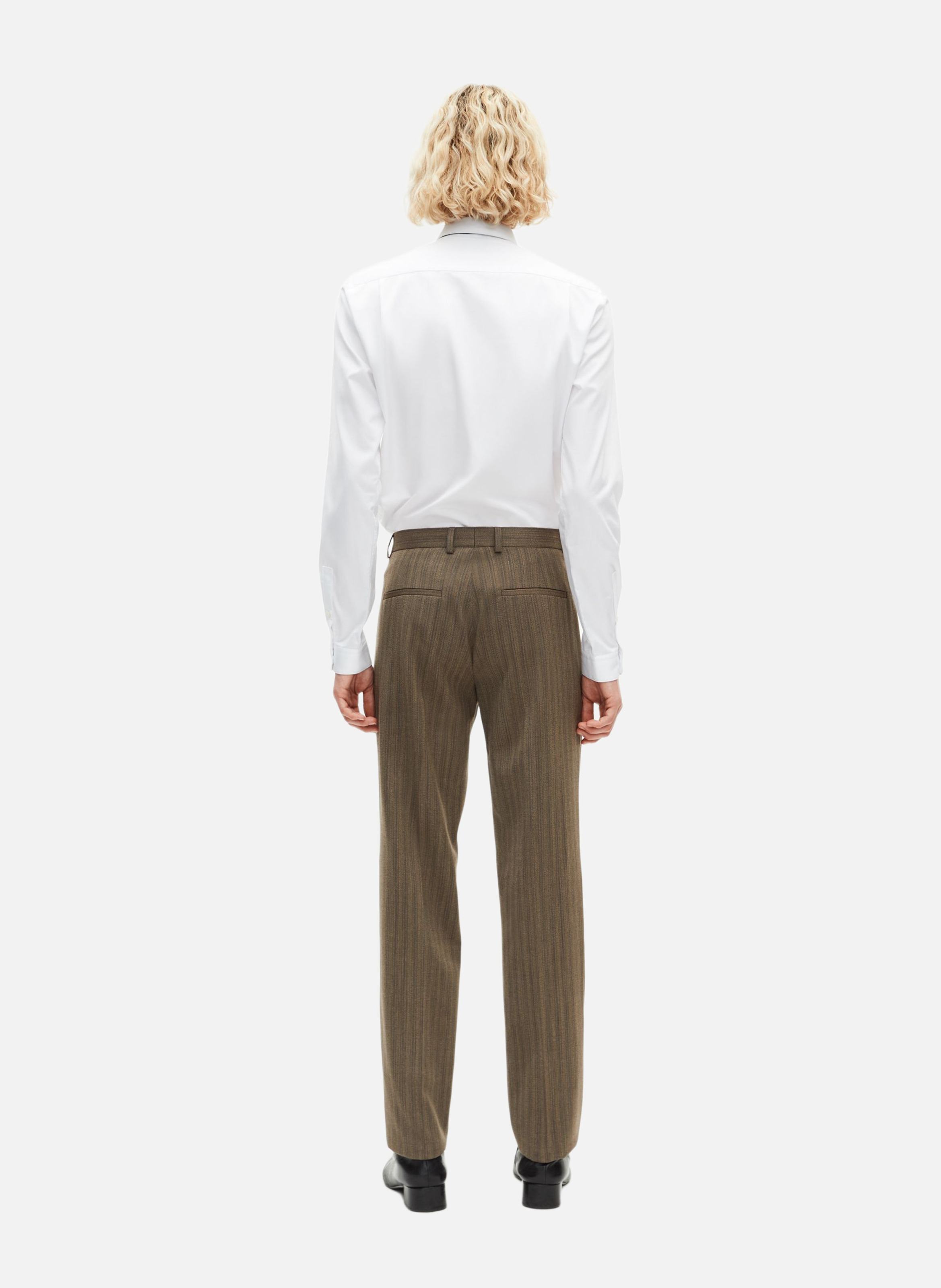 Pantalon de costume droit à rayures THE KOOPLES Marron