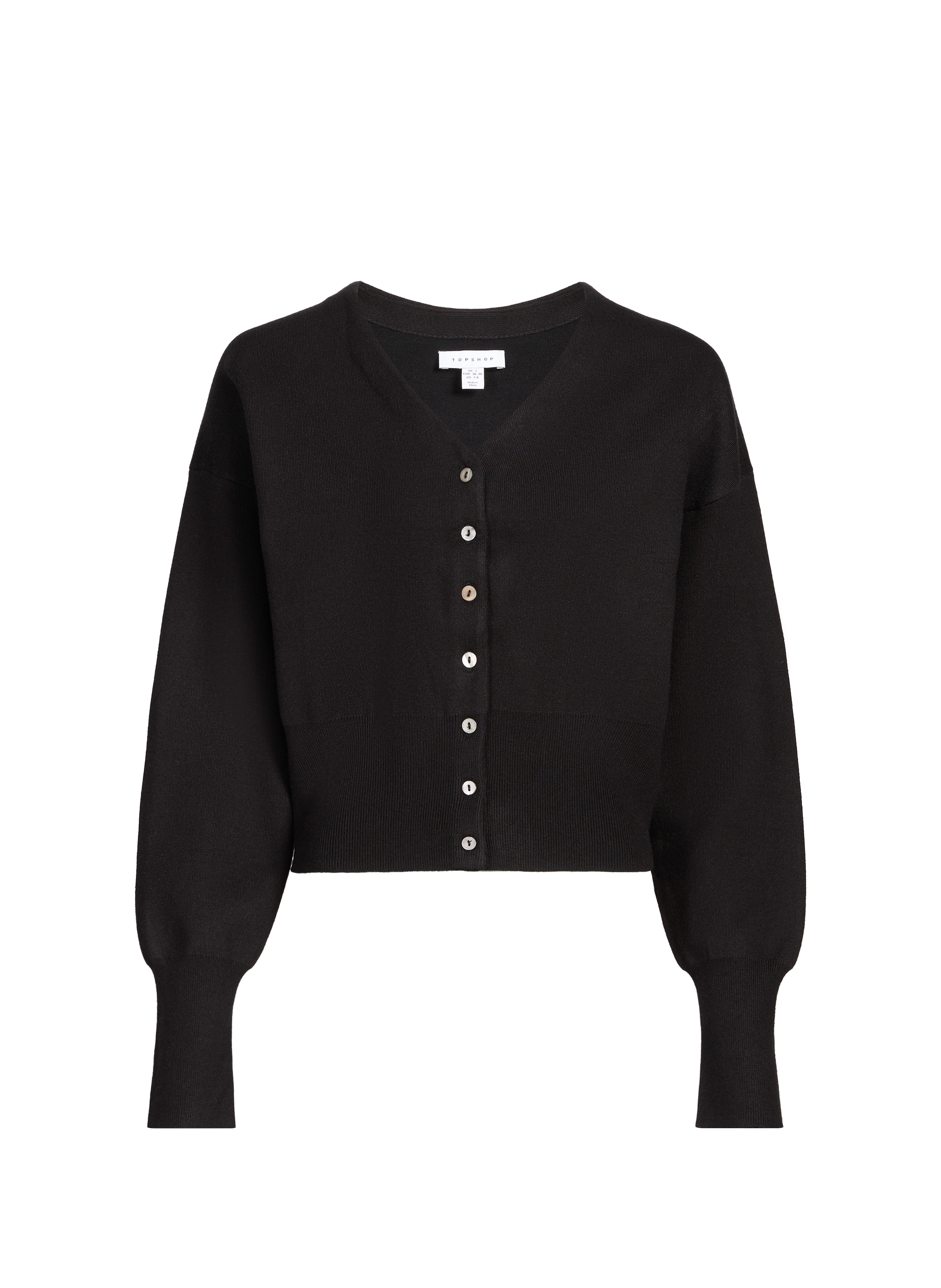 Fitted V-neck cardigan TOPSHOP Black