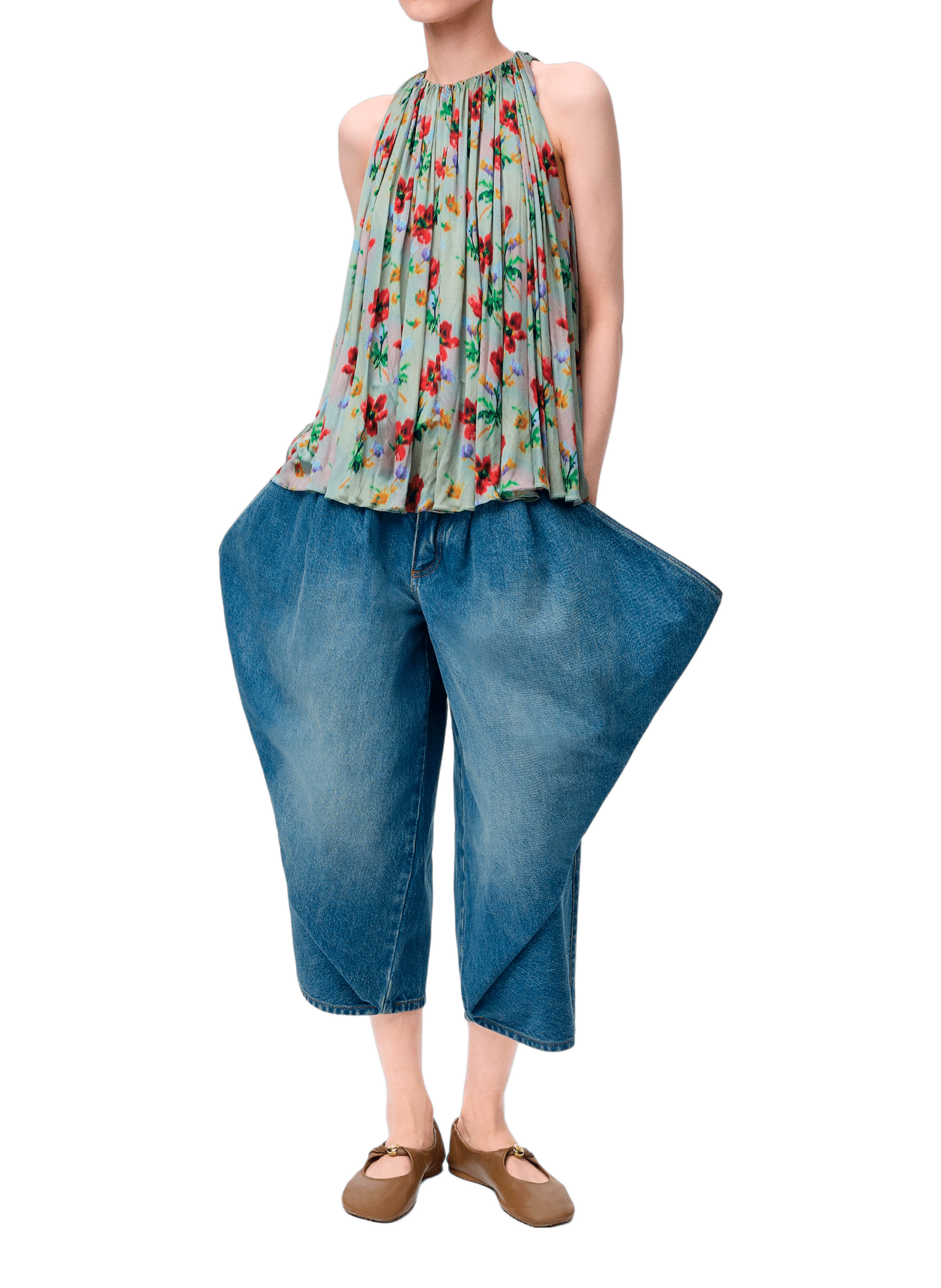 Sleeveless Halter Neck Printed Top LOEWE Multicolour