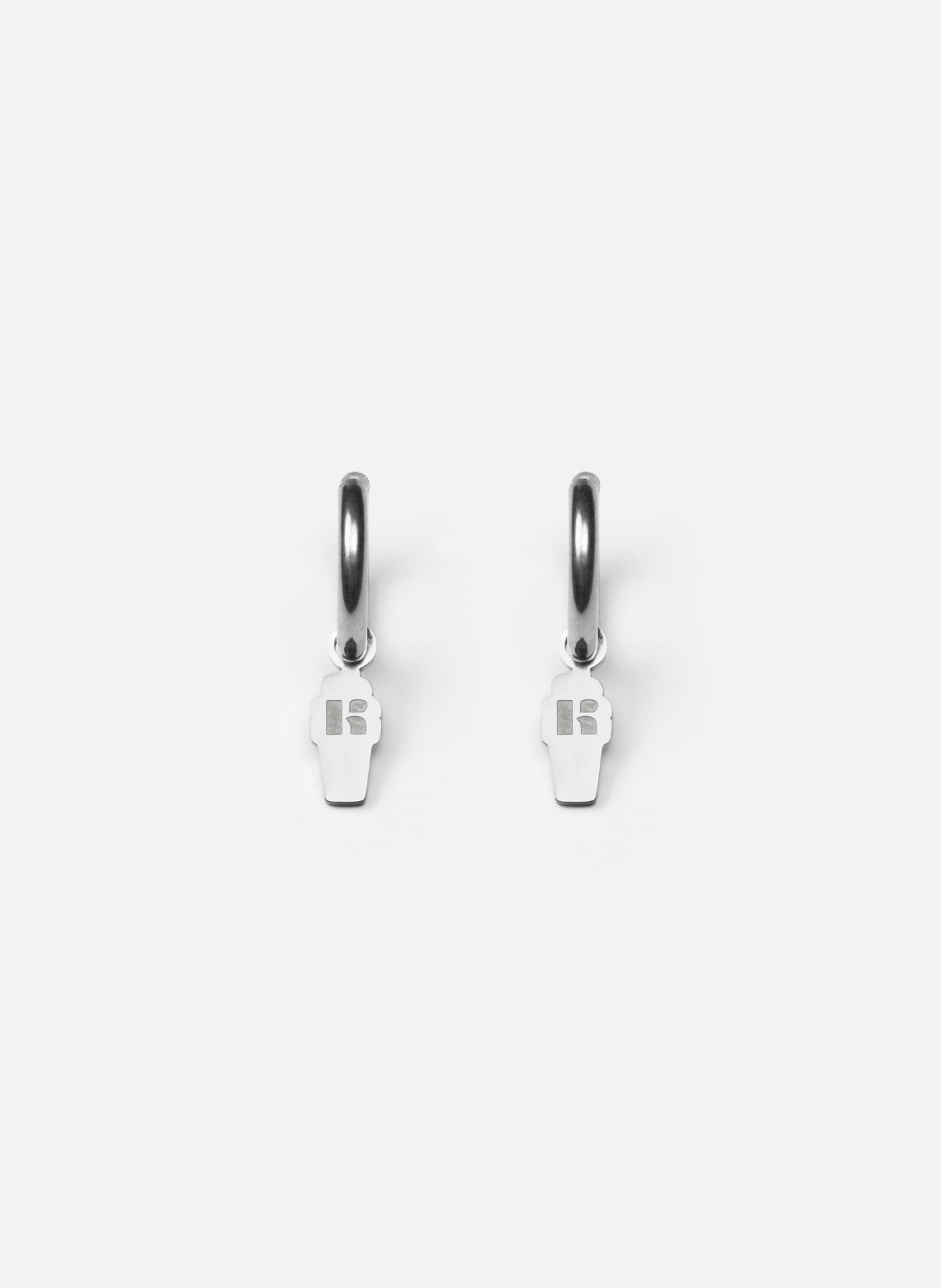 Boucles d'oreilles en acier inoxydable KURAGE GINZA Argent